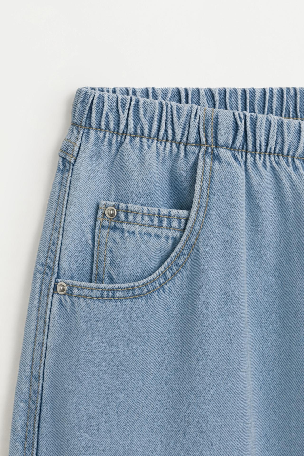 Wide-leg cargo jeans — PALE BLUE