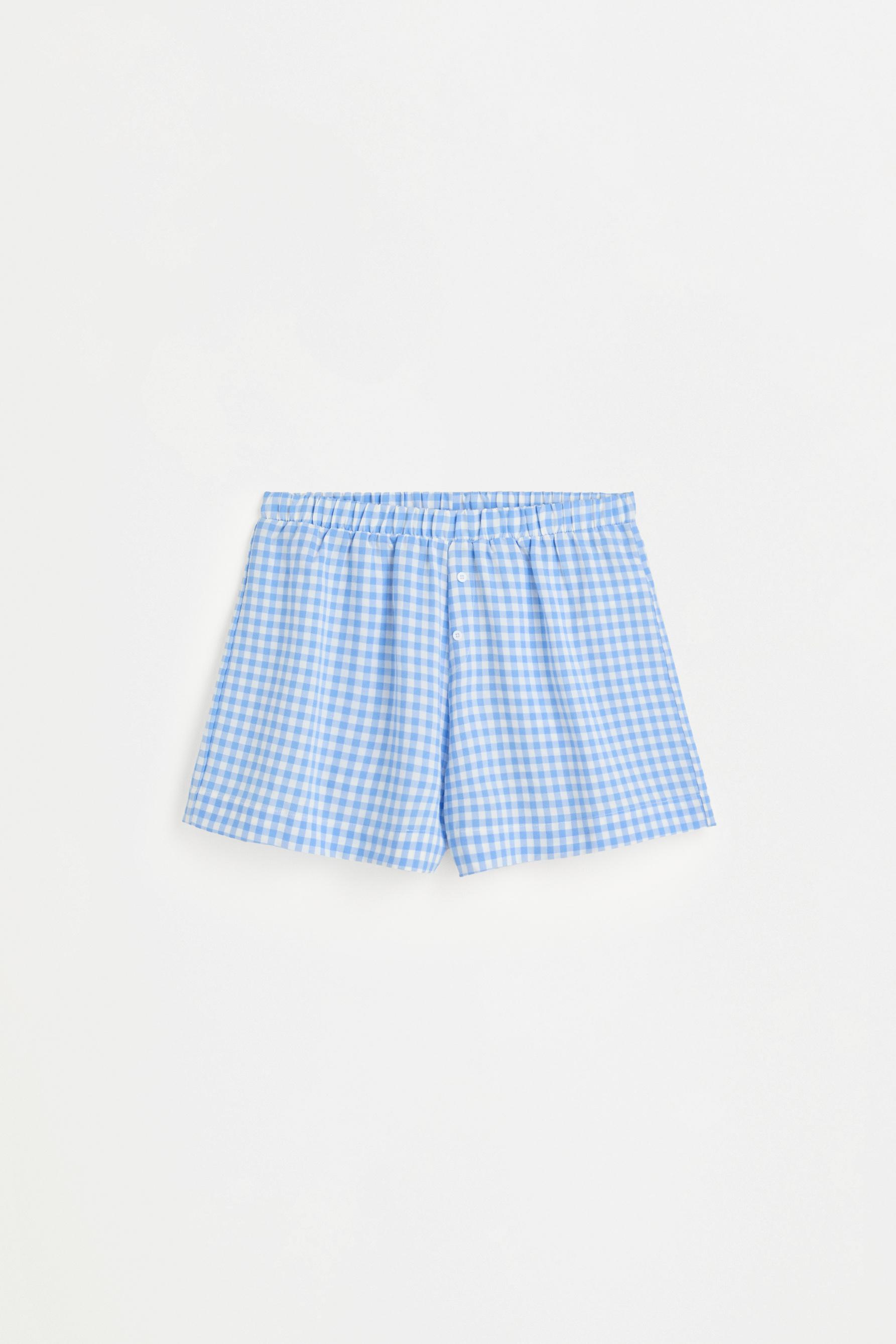 Gingham boxer shorts — SKY BLUE