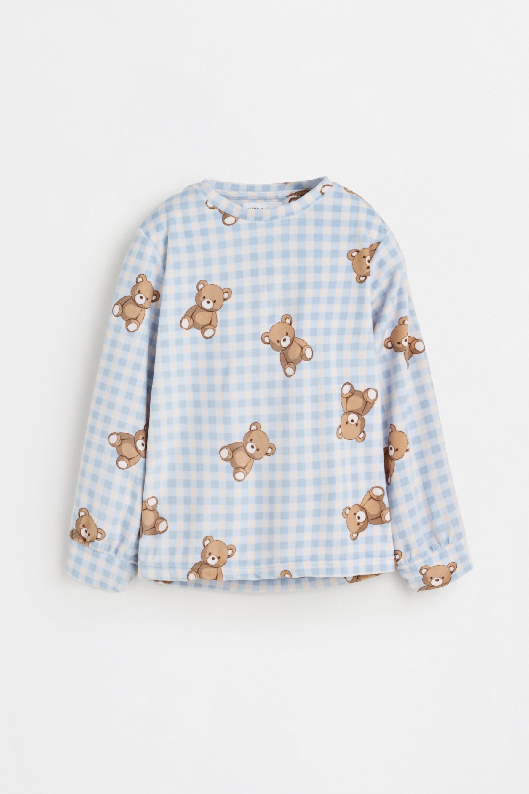 Velvet-feel star pyjamas — PALE BLUE