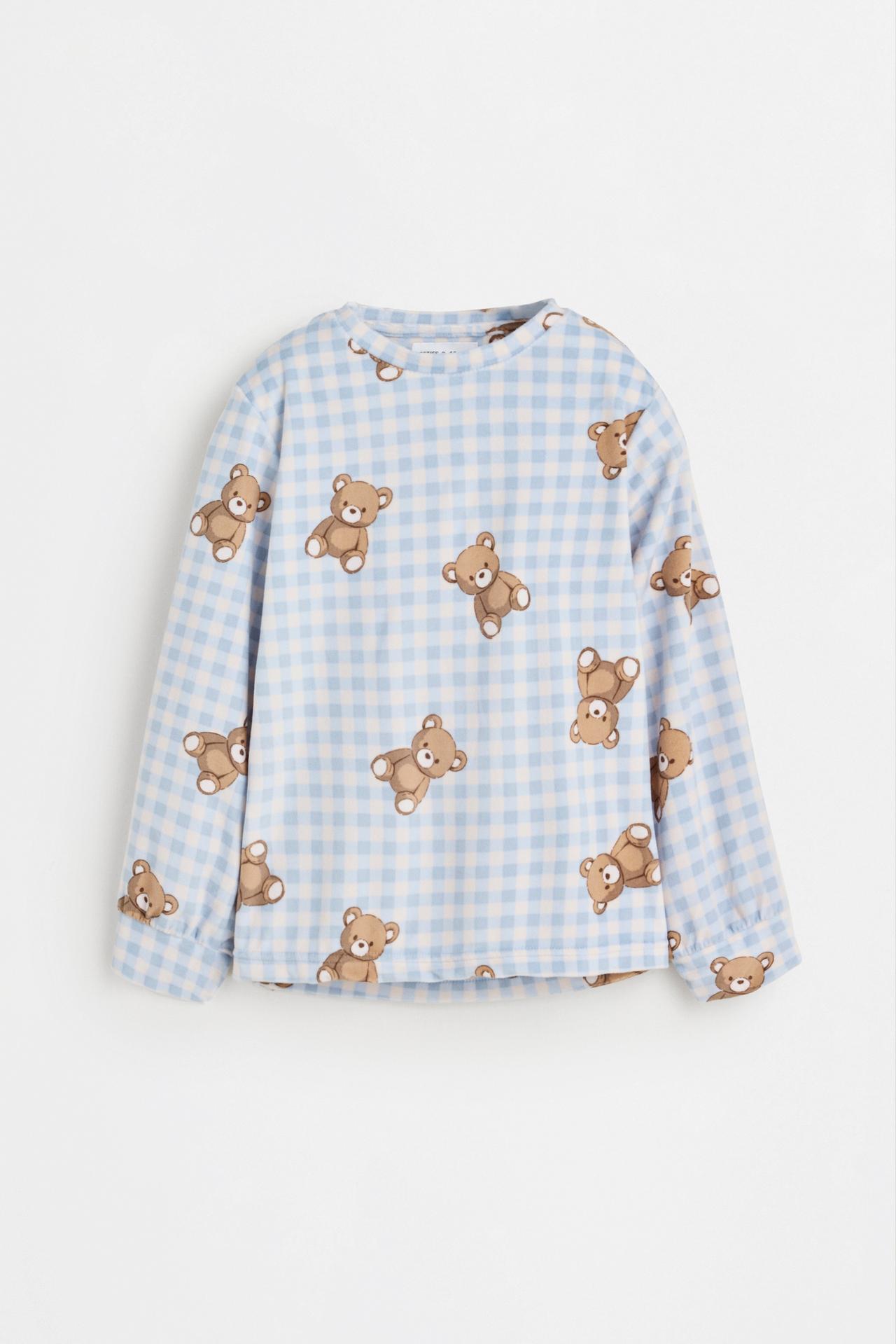 Velvet-feel star pyjamas — PALE BLUE
