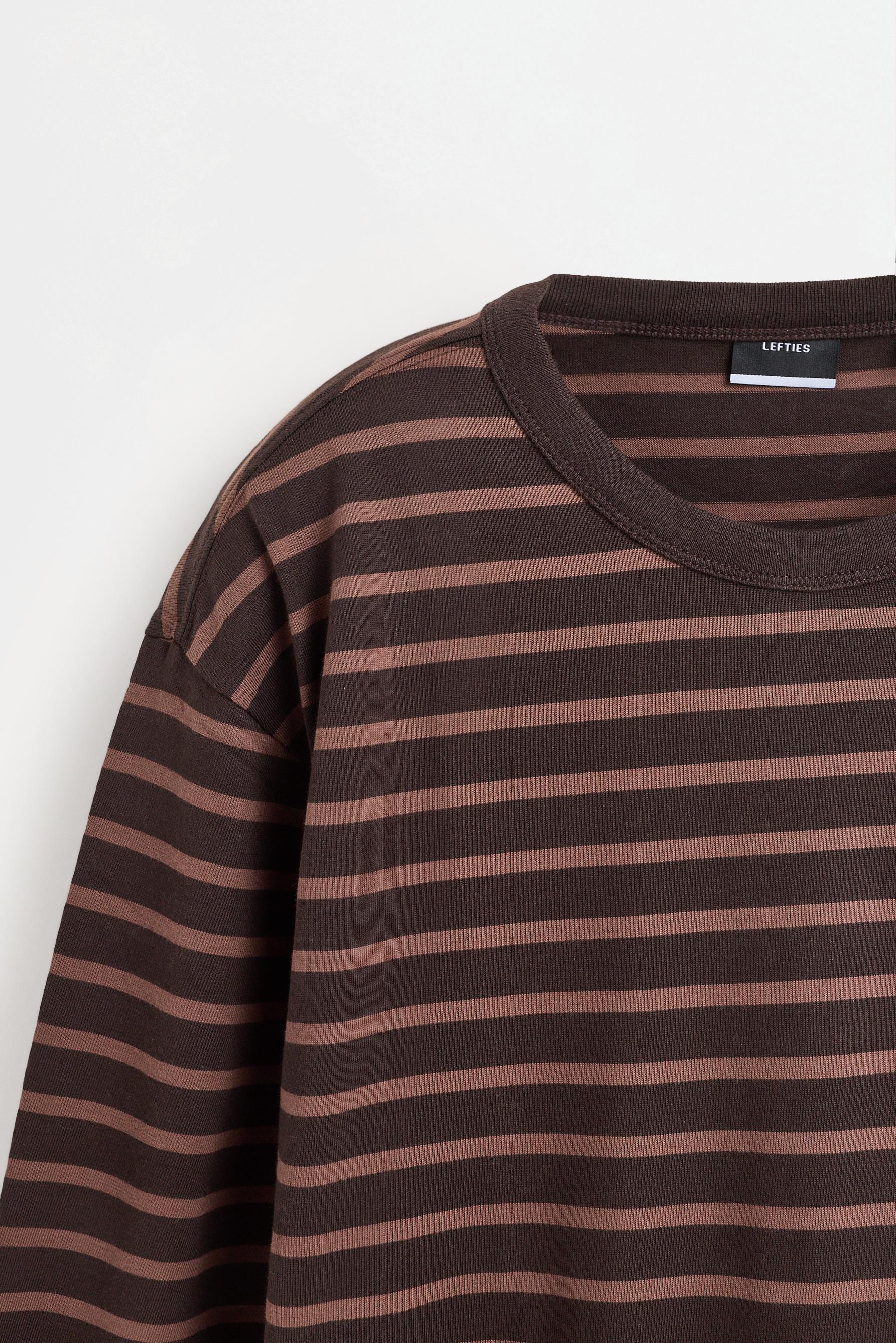 Medium jersey striped T-shirt — DARK BROWN