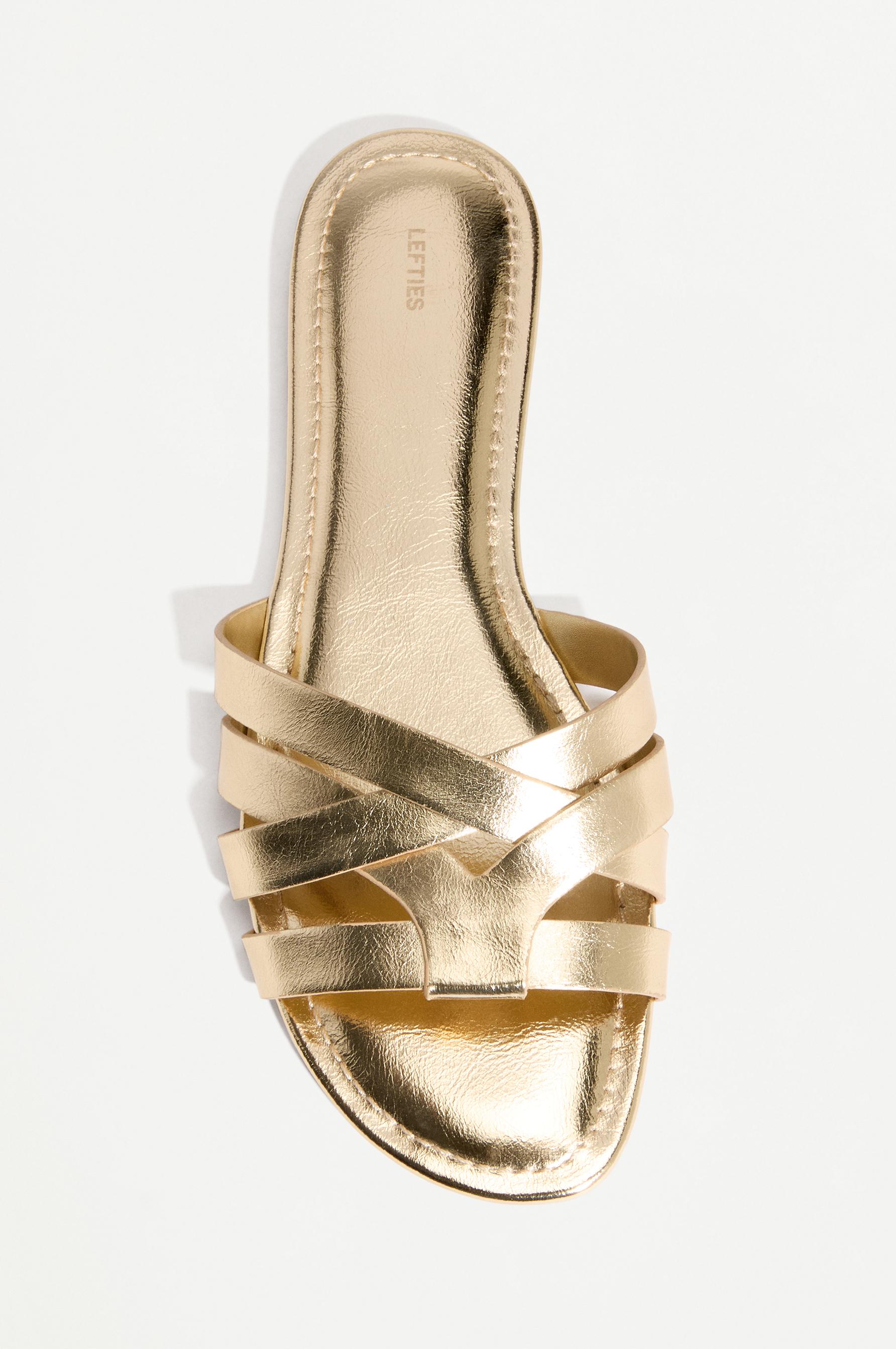 Braided flat sandals — GOLD