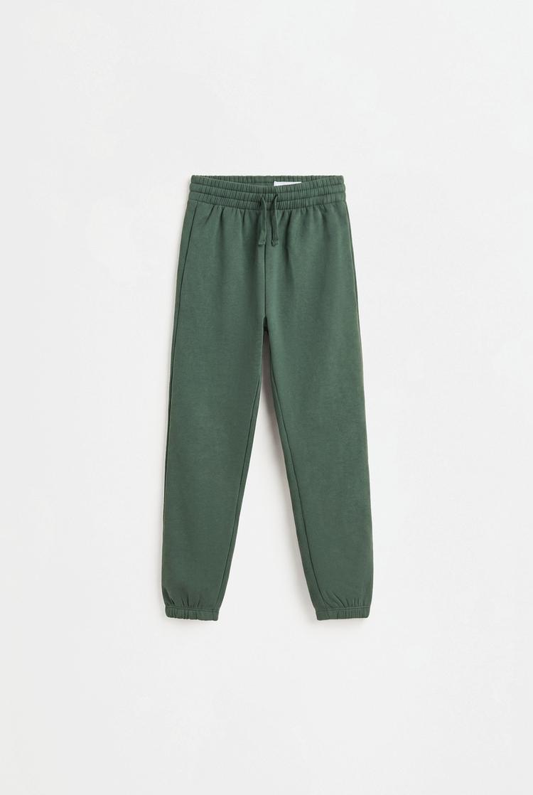 Solid plush trousers — BILLIARD GREEN