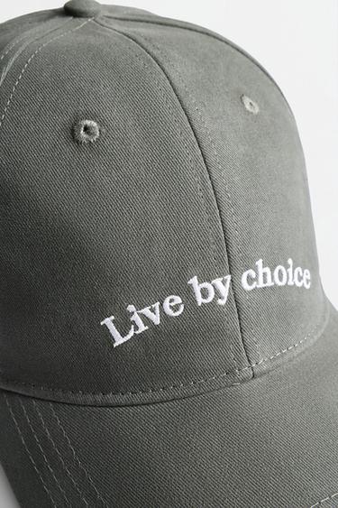 Cap with text embroidery — DARK GREEN 2