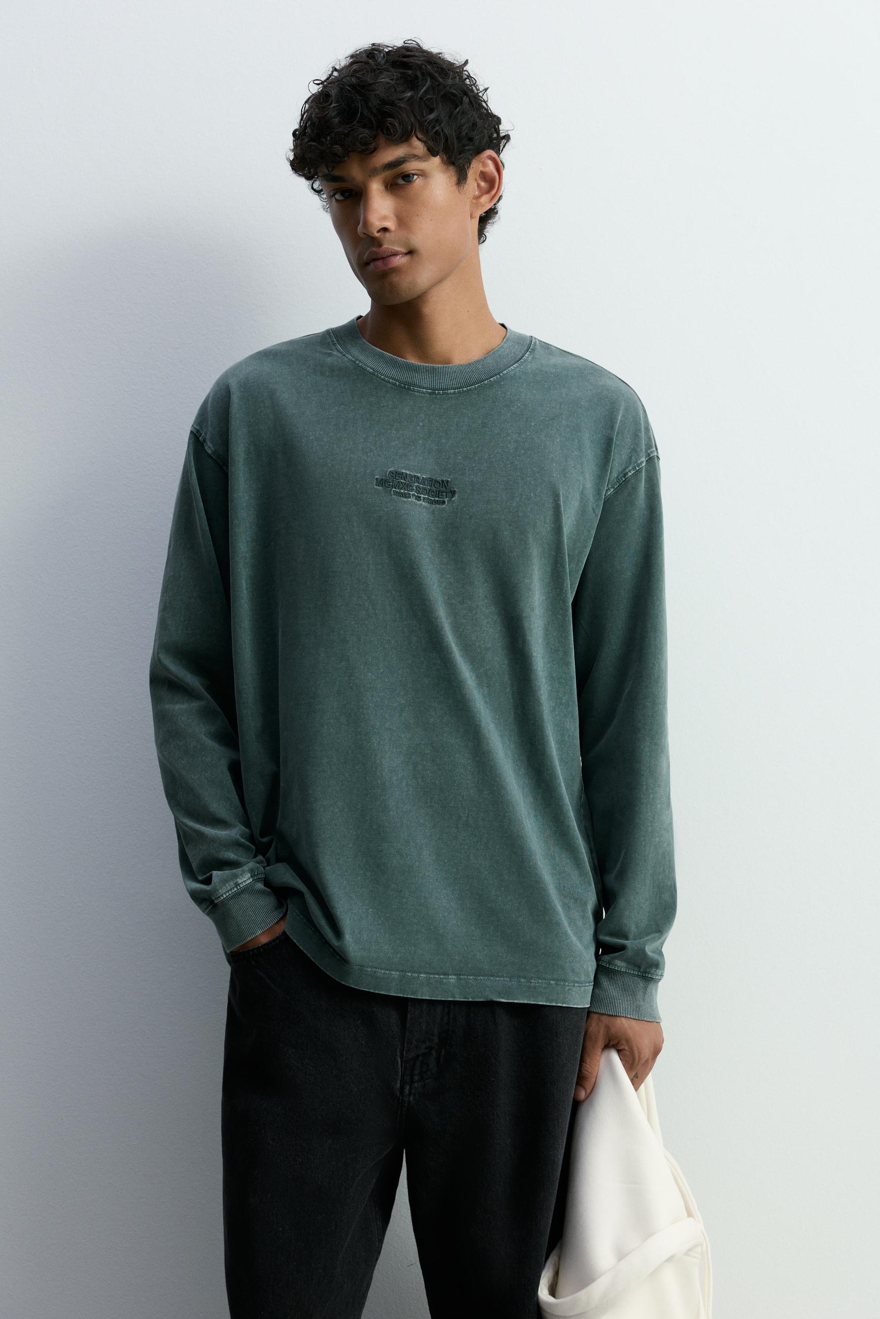 Camiseta bordado manga larga