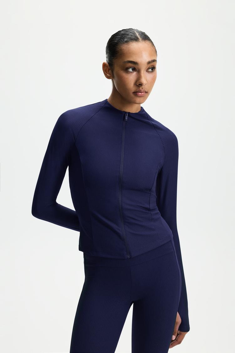 Ribbed sports jacket — DARK BLUE