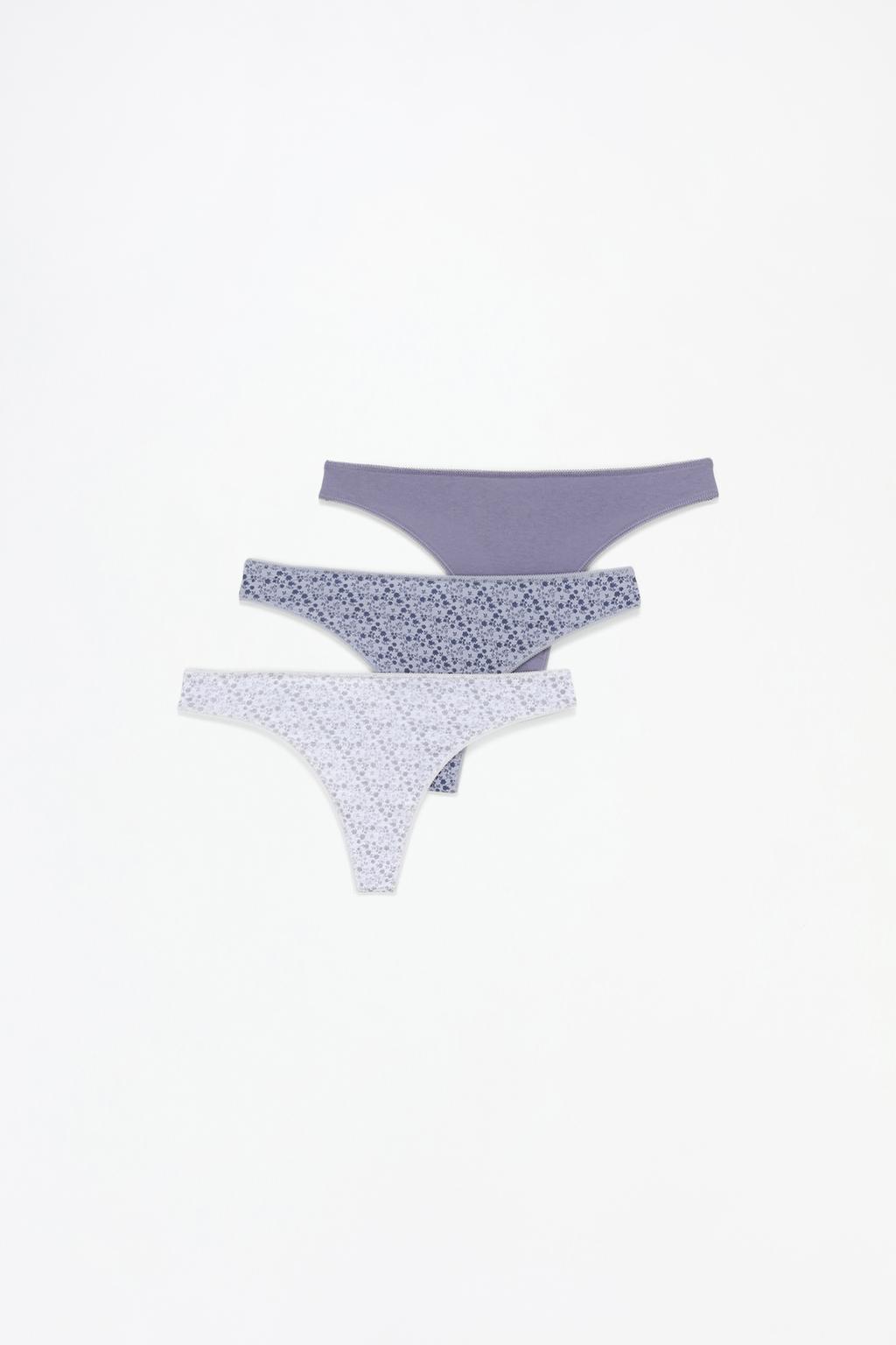 3-pack of assorted cotton thongs