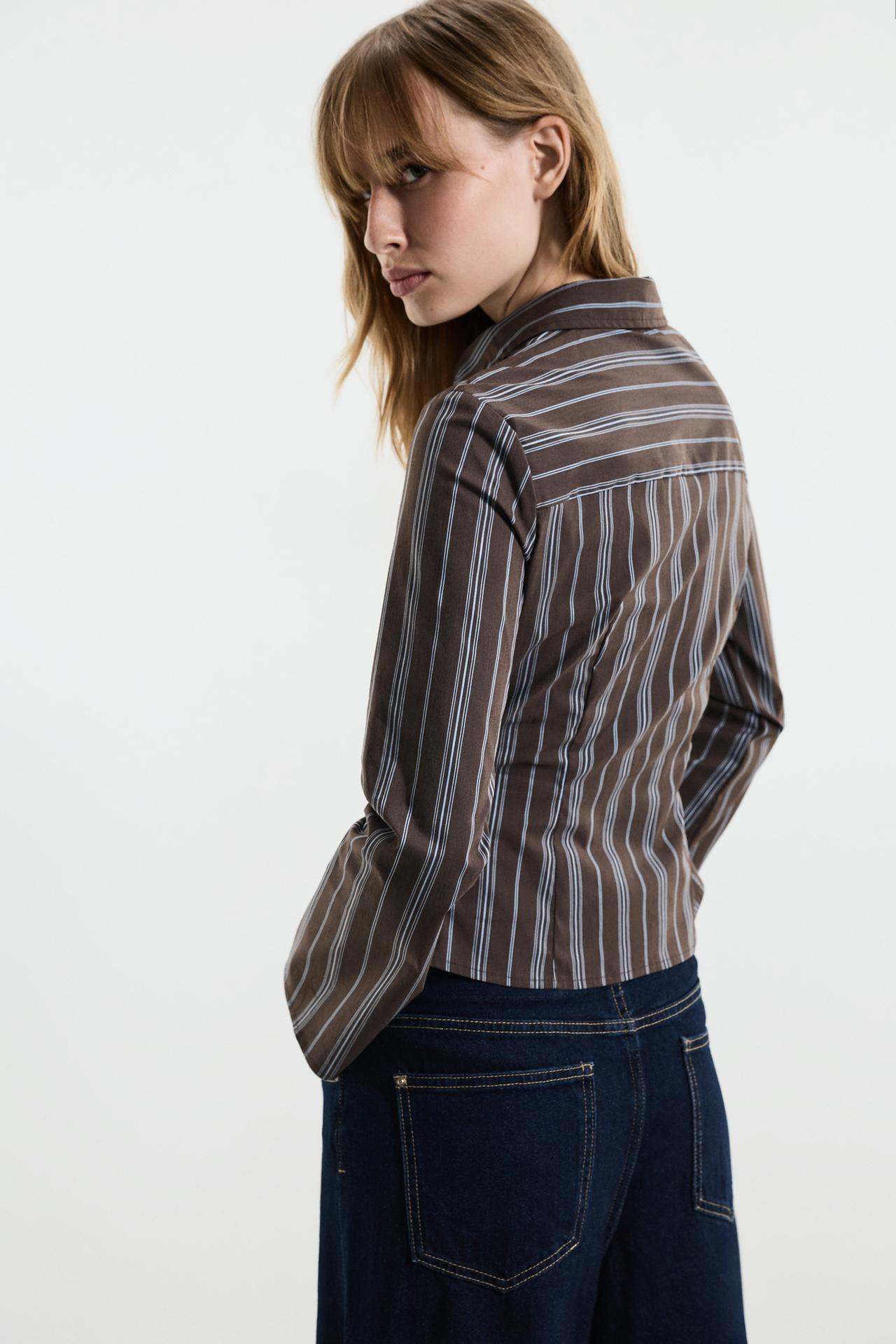 Gathered shirt — CHOCOLATE