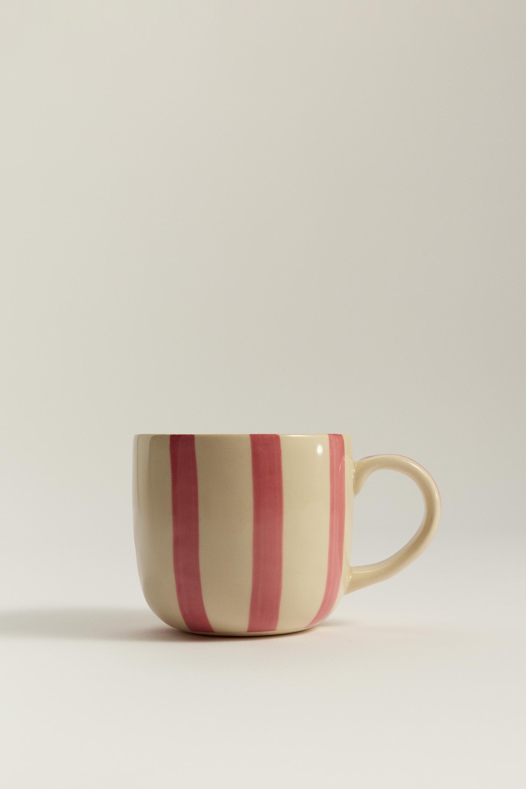 Taza gres rayas 13,6 cm