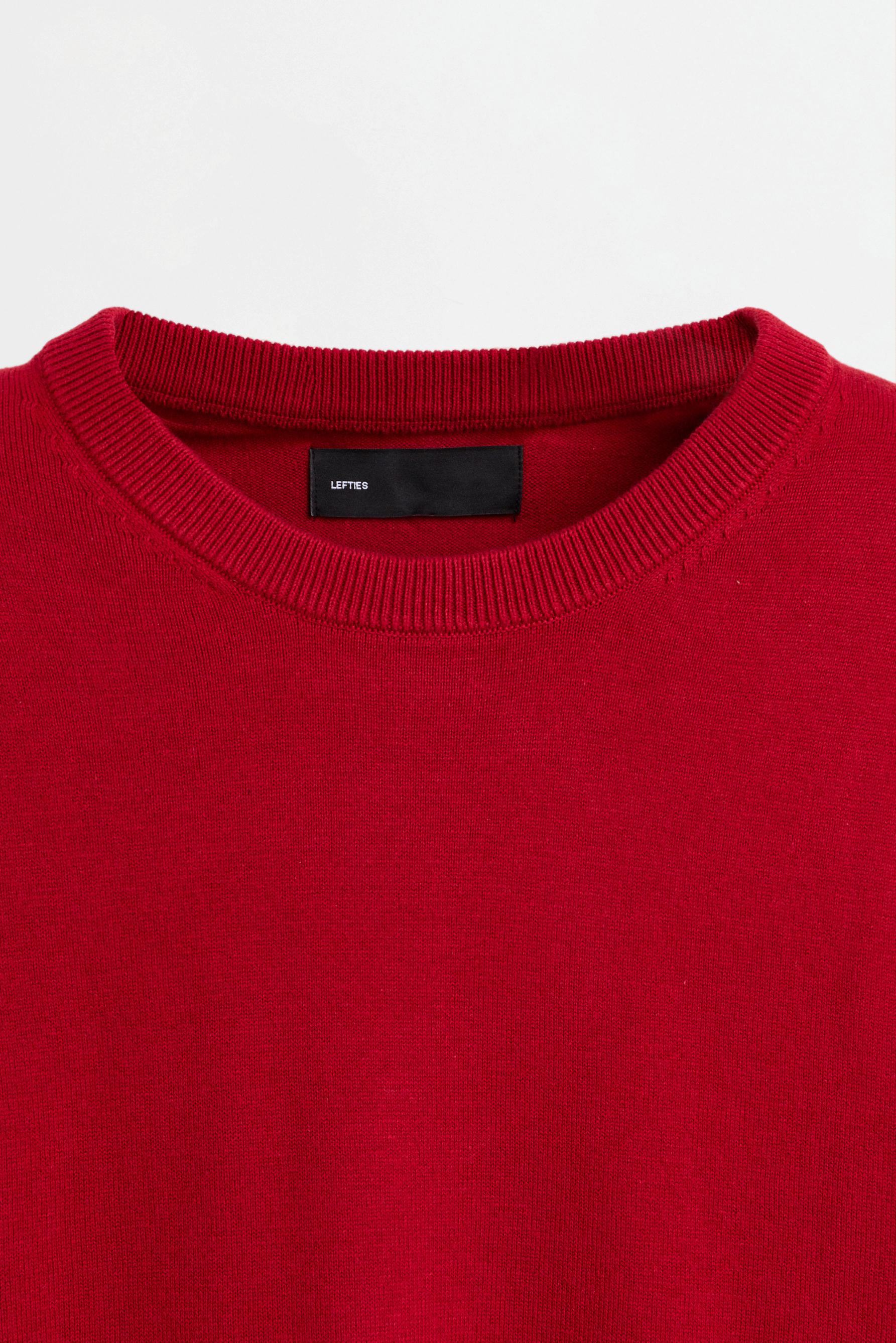 Basic round neck sweater — RED