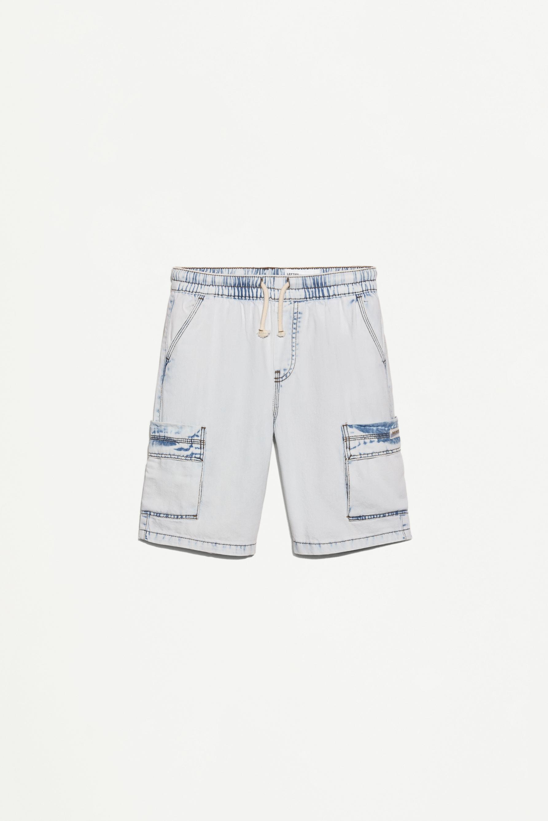 Denim jogger Bermuda shorts — BLUE