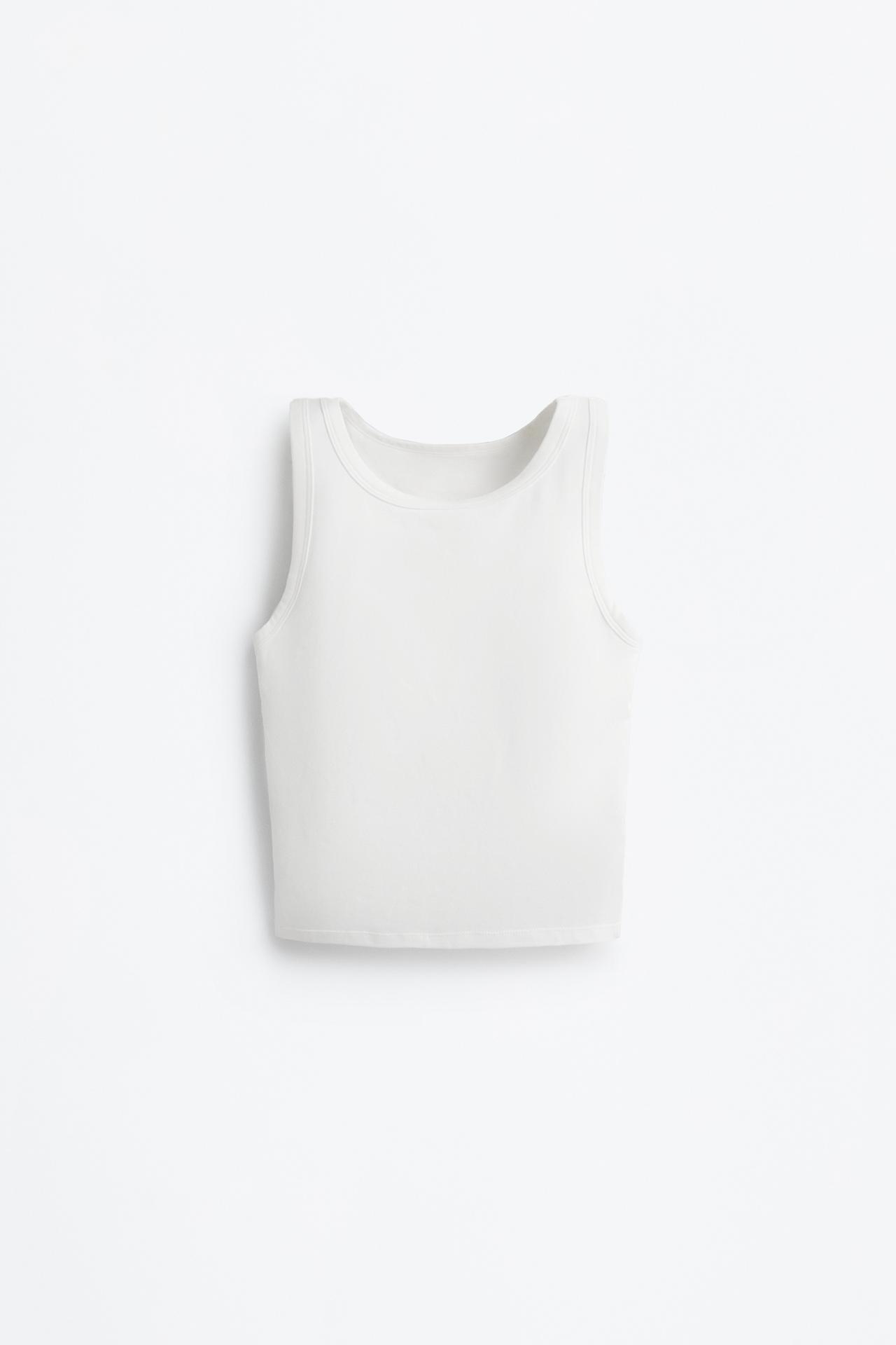 Top with built-in bra — WHITE