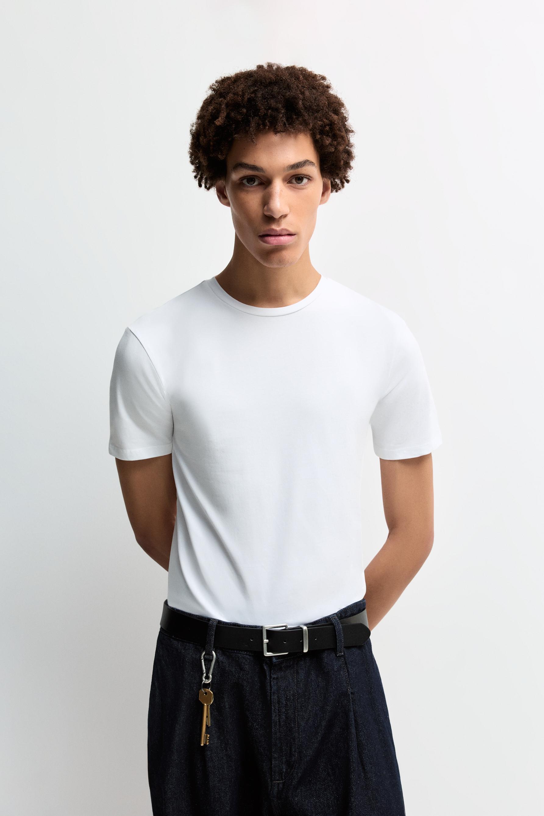 Soft slim fit T-shirt — WHITE