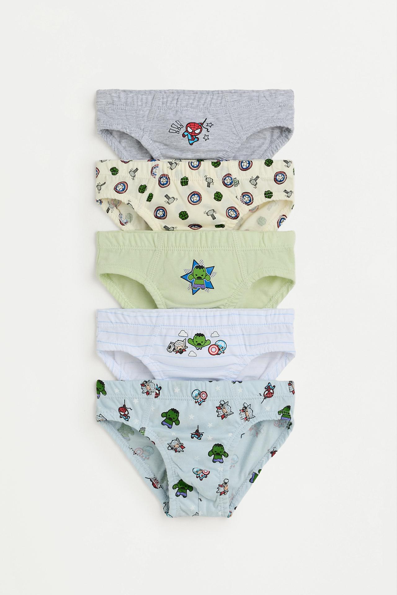 5-Pack of Avengers ©Marvel Briefs — WHITE/GREEN