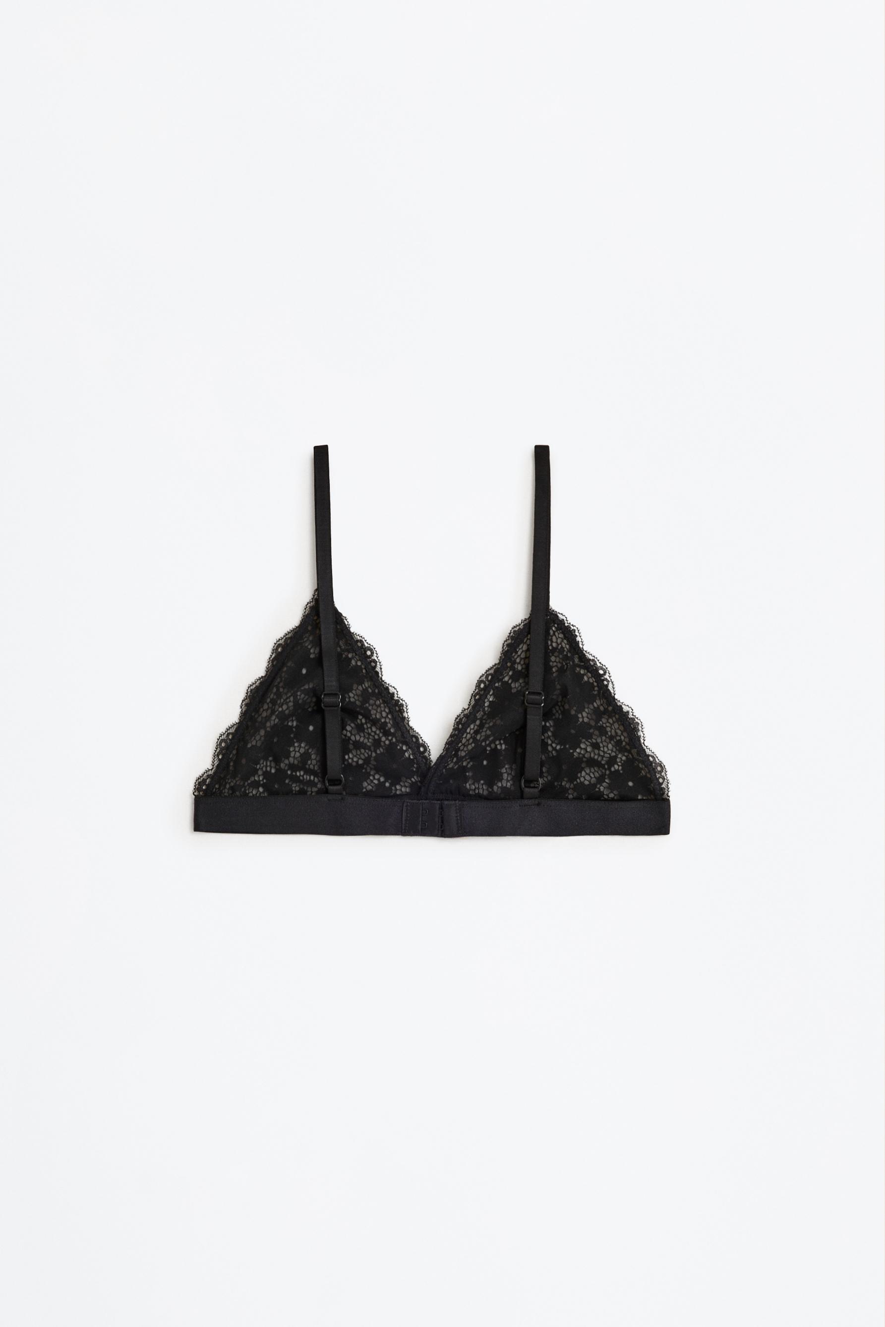 Lace bralette — BLACK