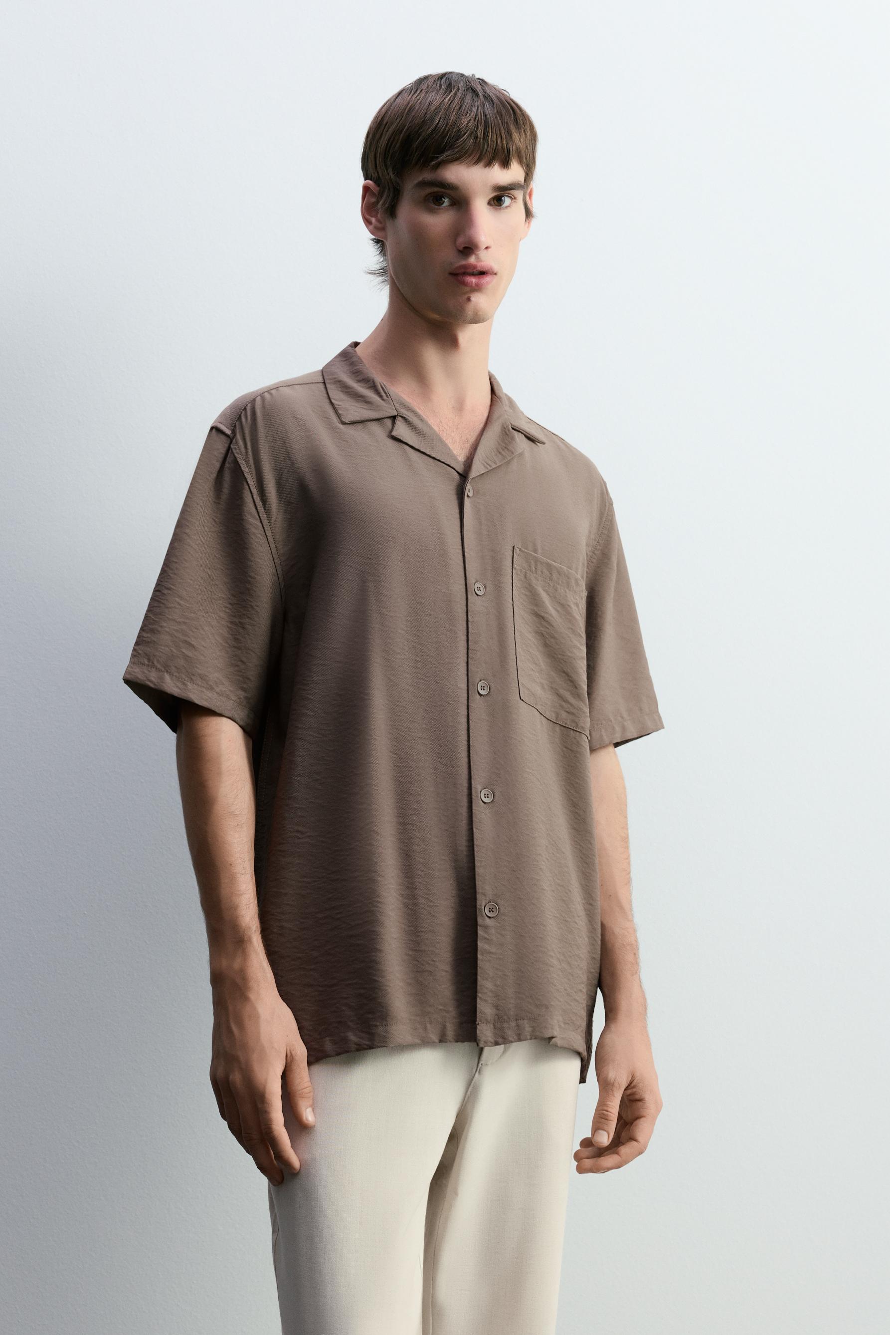 Camisa fluida manga corta