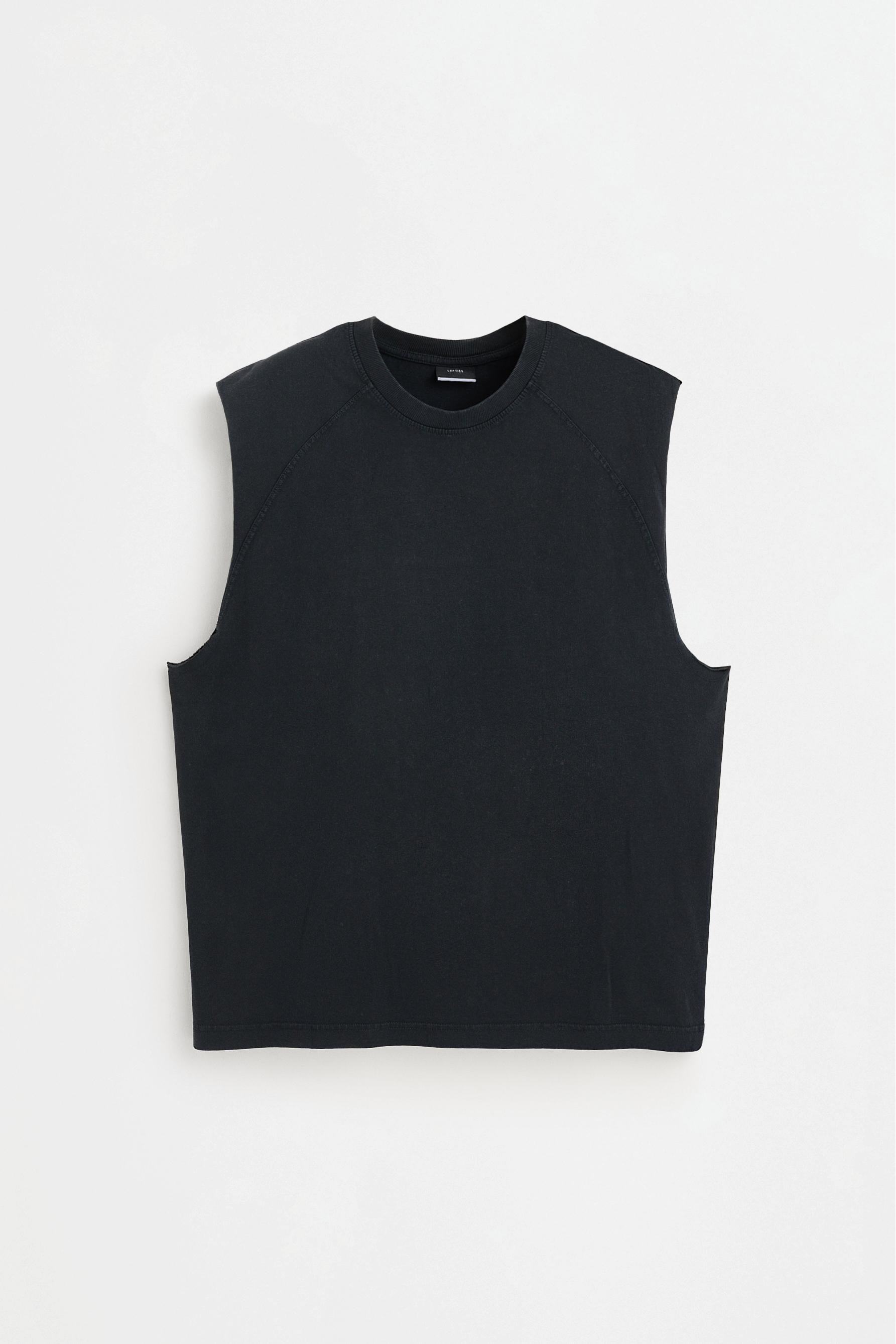 Washed-effect sleeveless T-shirt — MARL LEAD