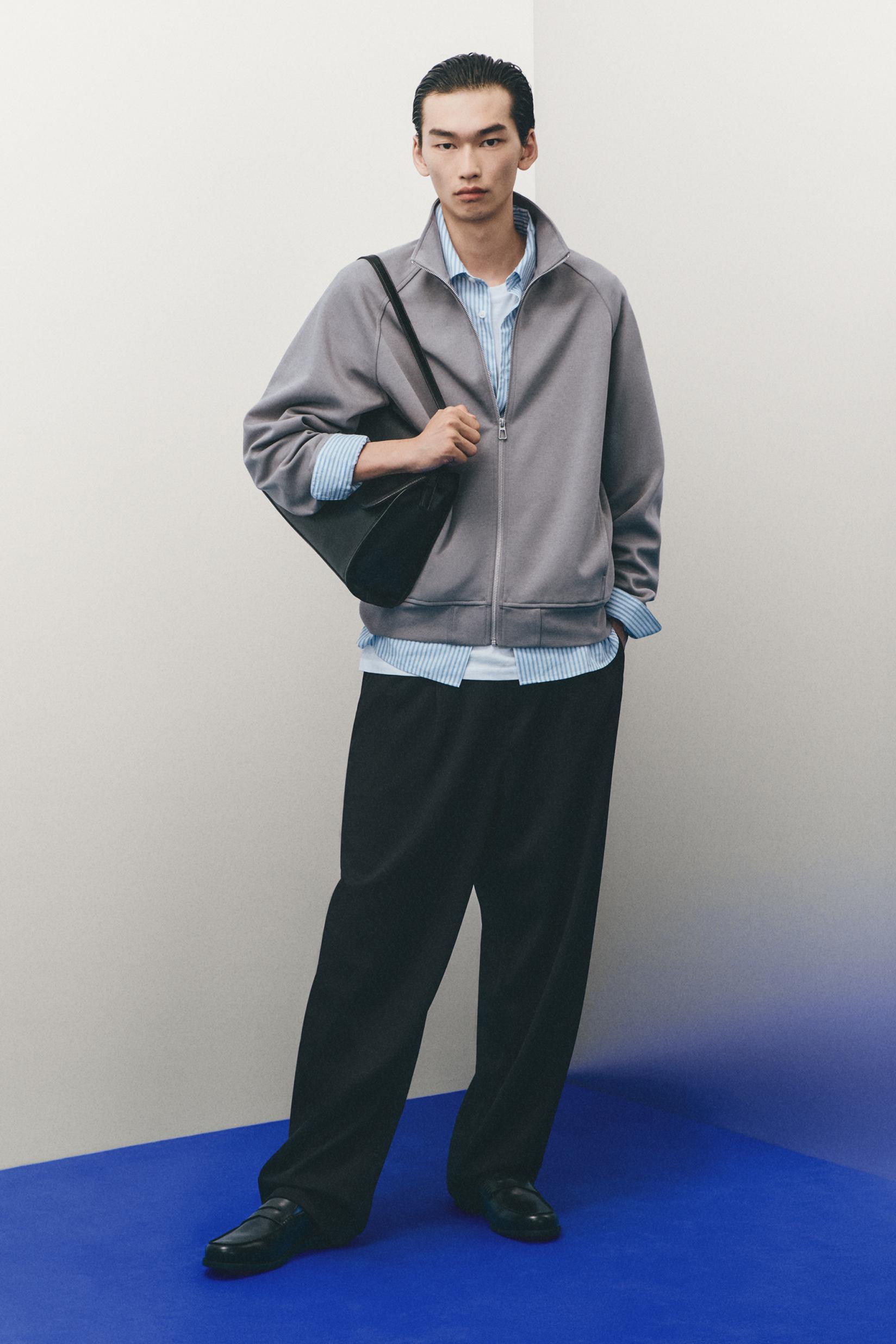 Interlock baggy joggers — BLACK