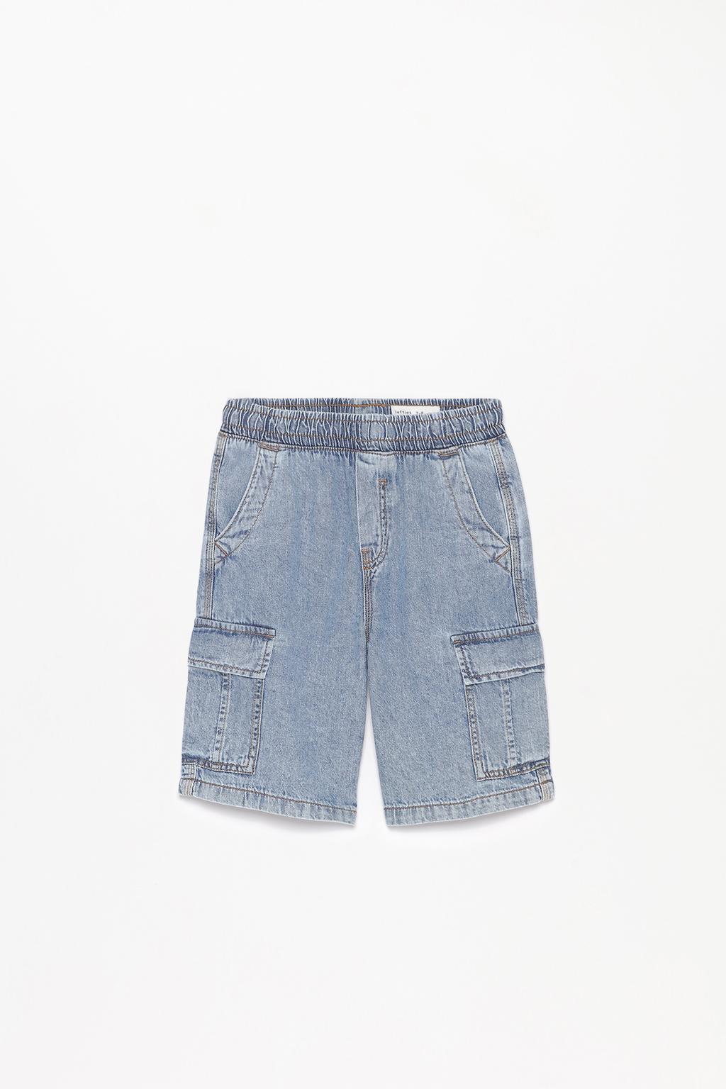 Denim cargo Bermuda shorts