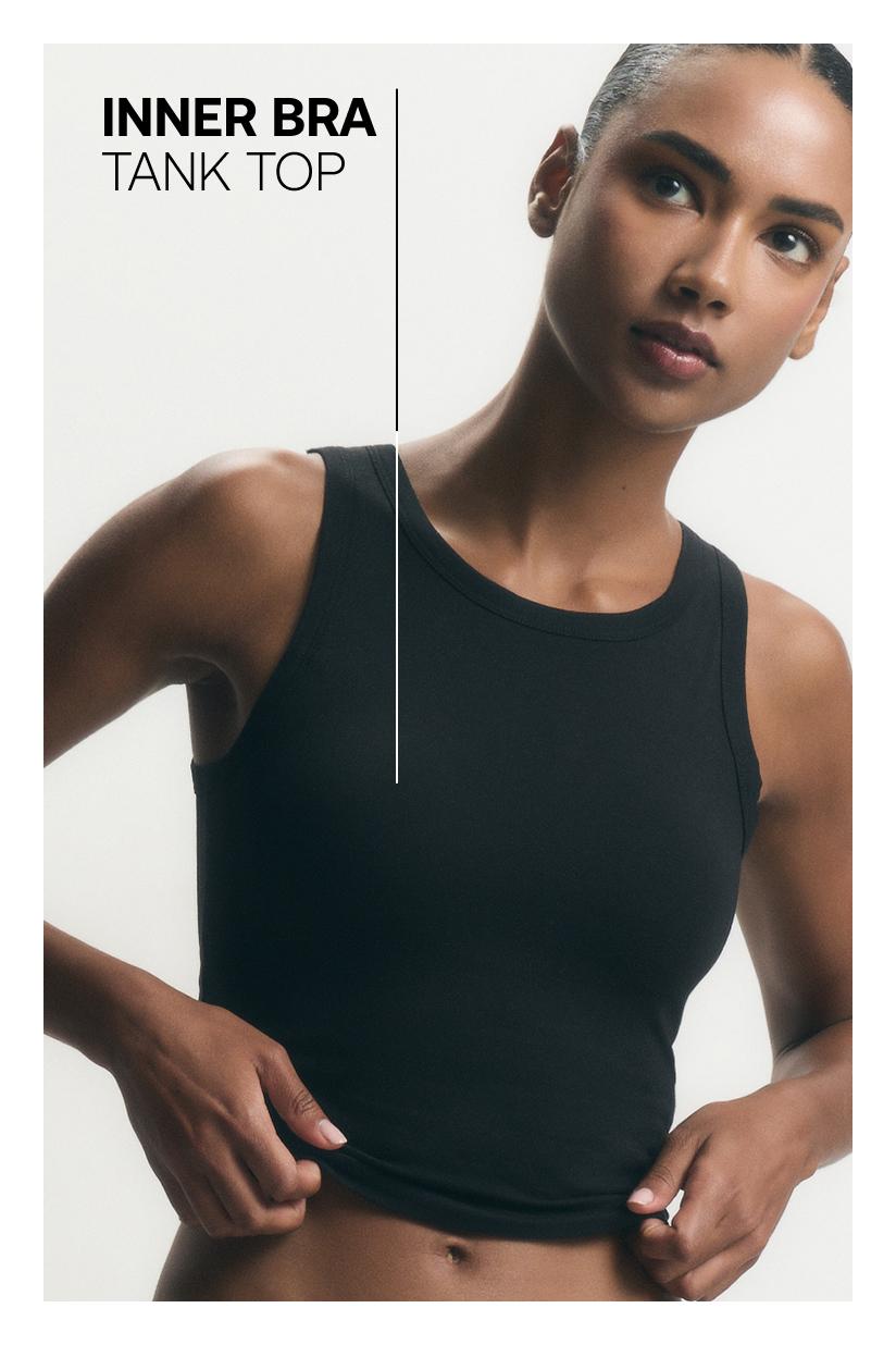 Top with built-in bra — BLACK