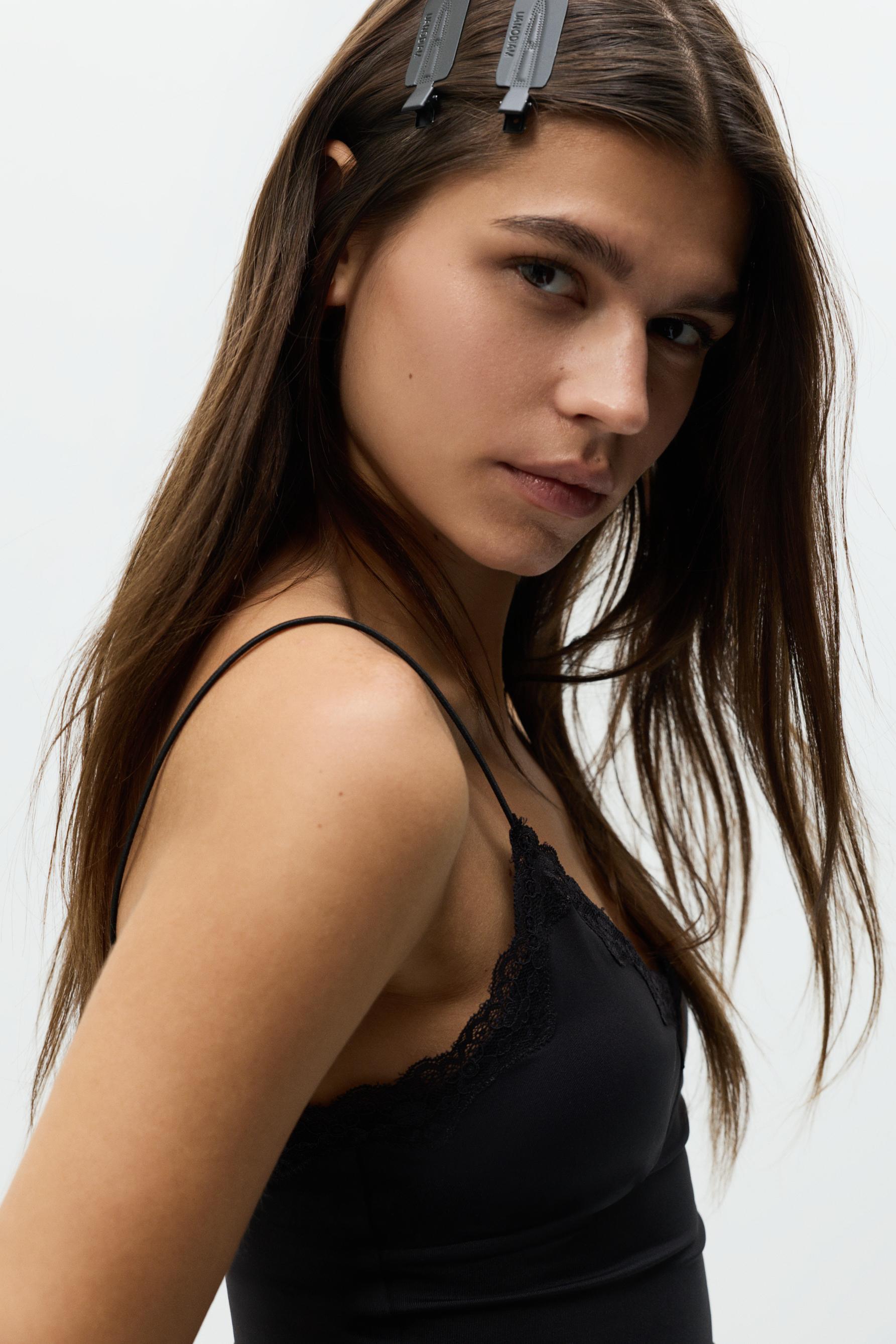 Lace camisole — BLACK