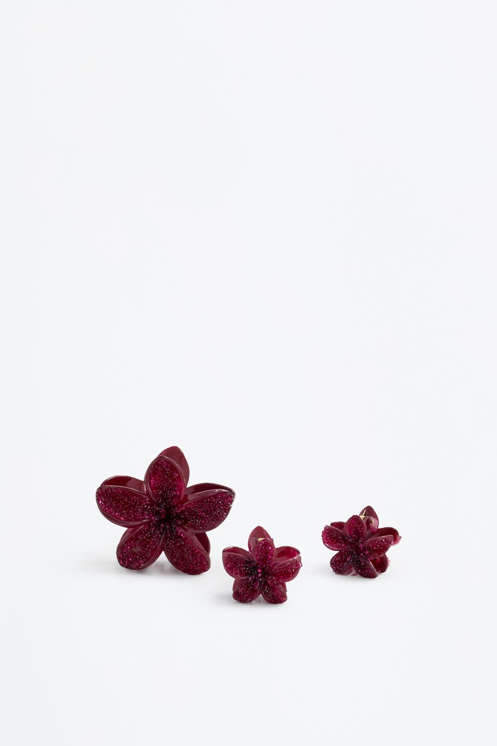Pack of 3 flower hair clips