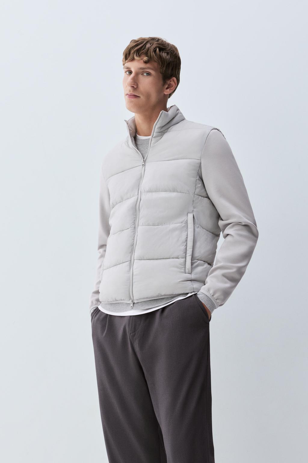 Interlock sleeve padded jacket