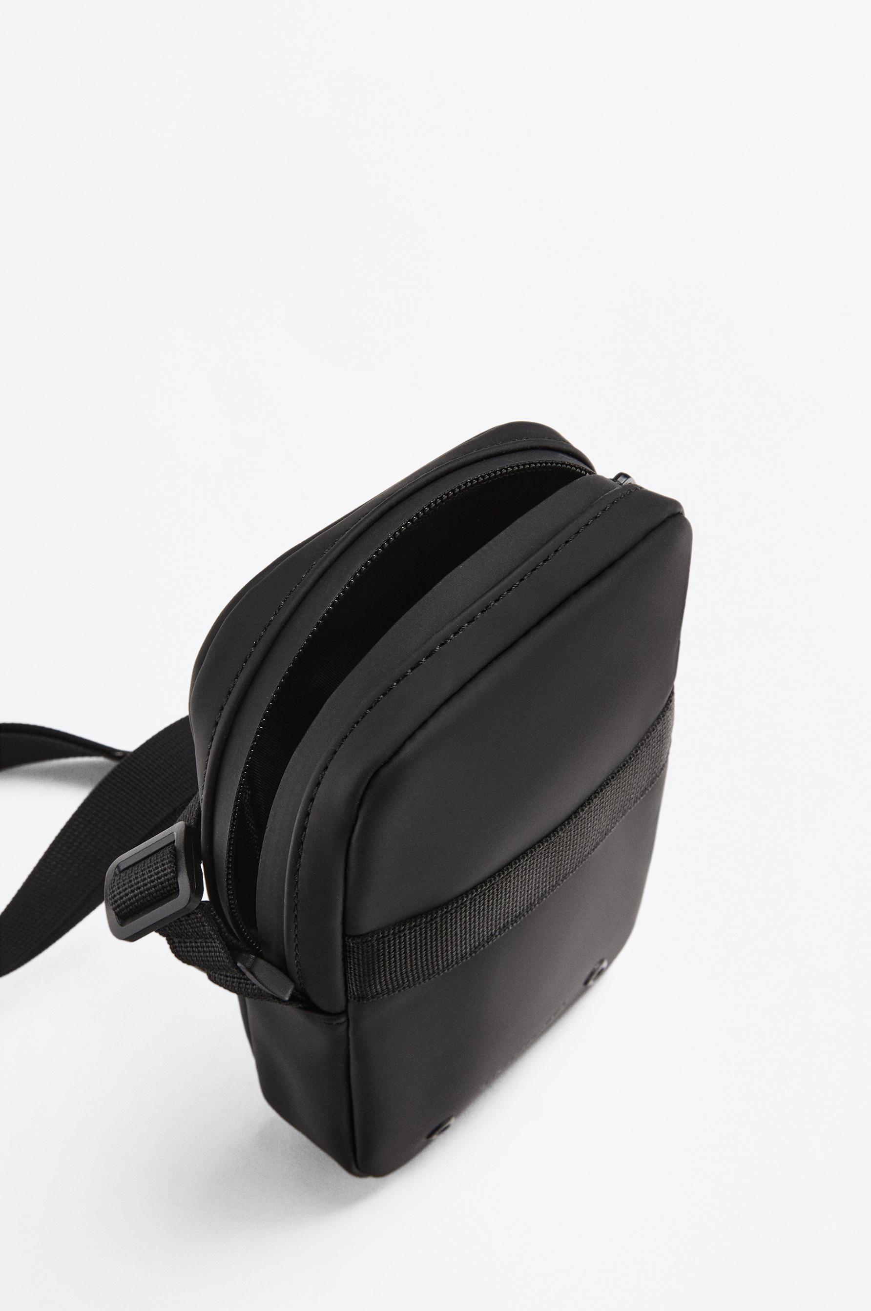Rubberized crossbody bag — BLACK