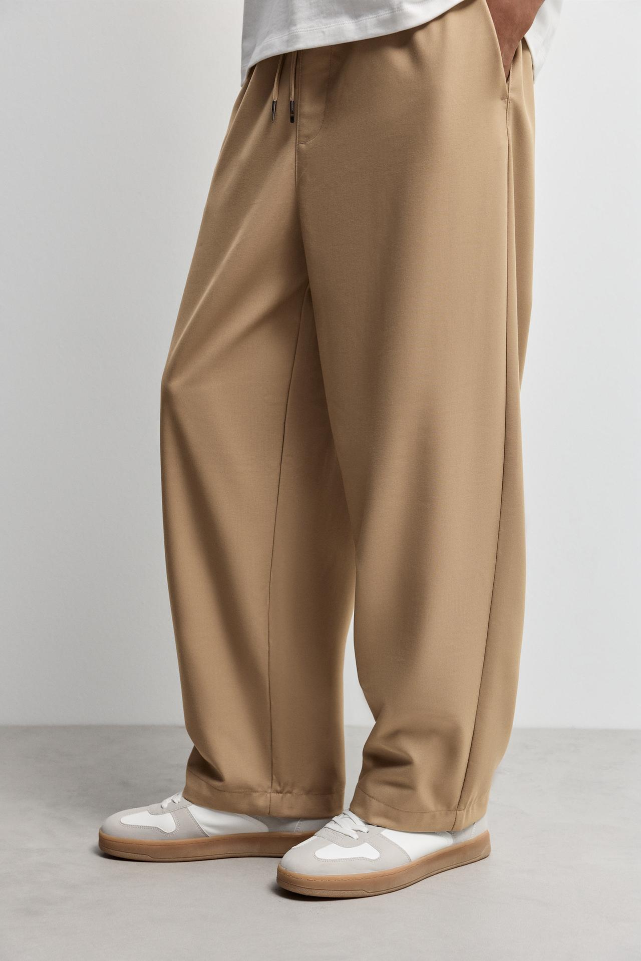Baggy tailored joggers — DARK BEIGE