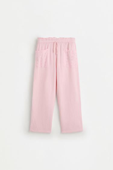Swiss embroidery culottes — PINK 1
