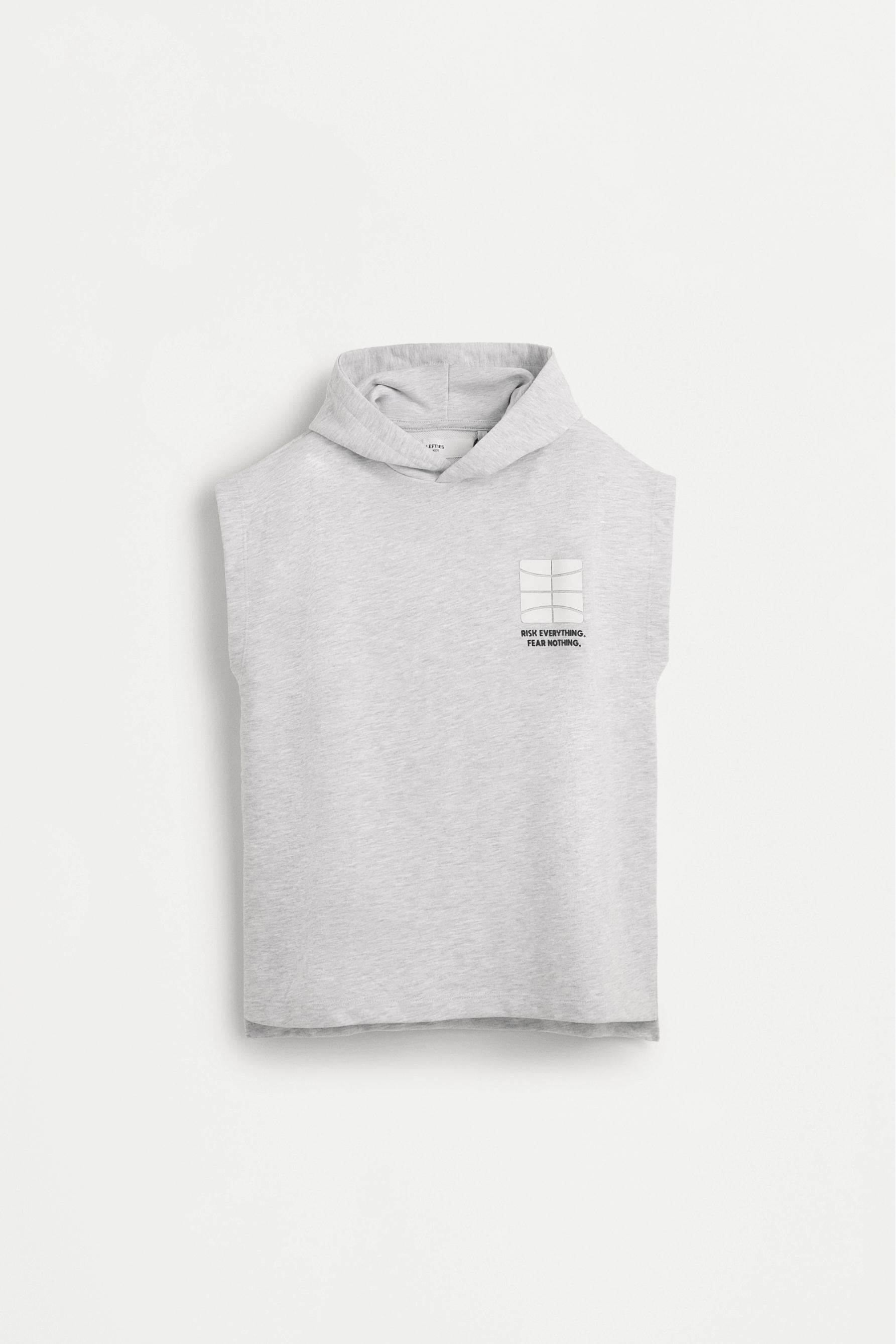 Sleeveless hoodie — GREY MARL