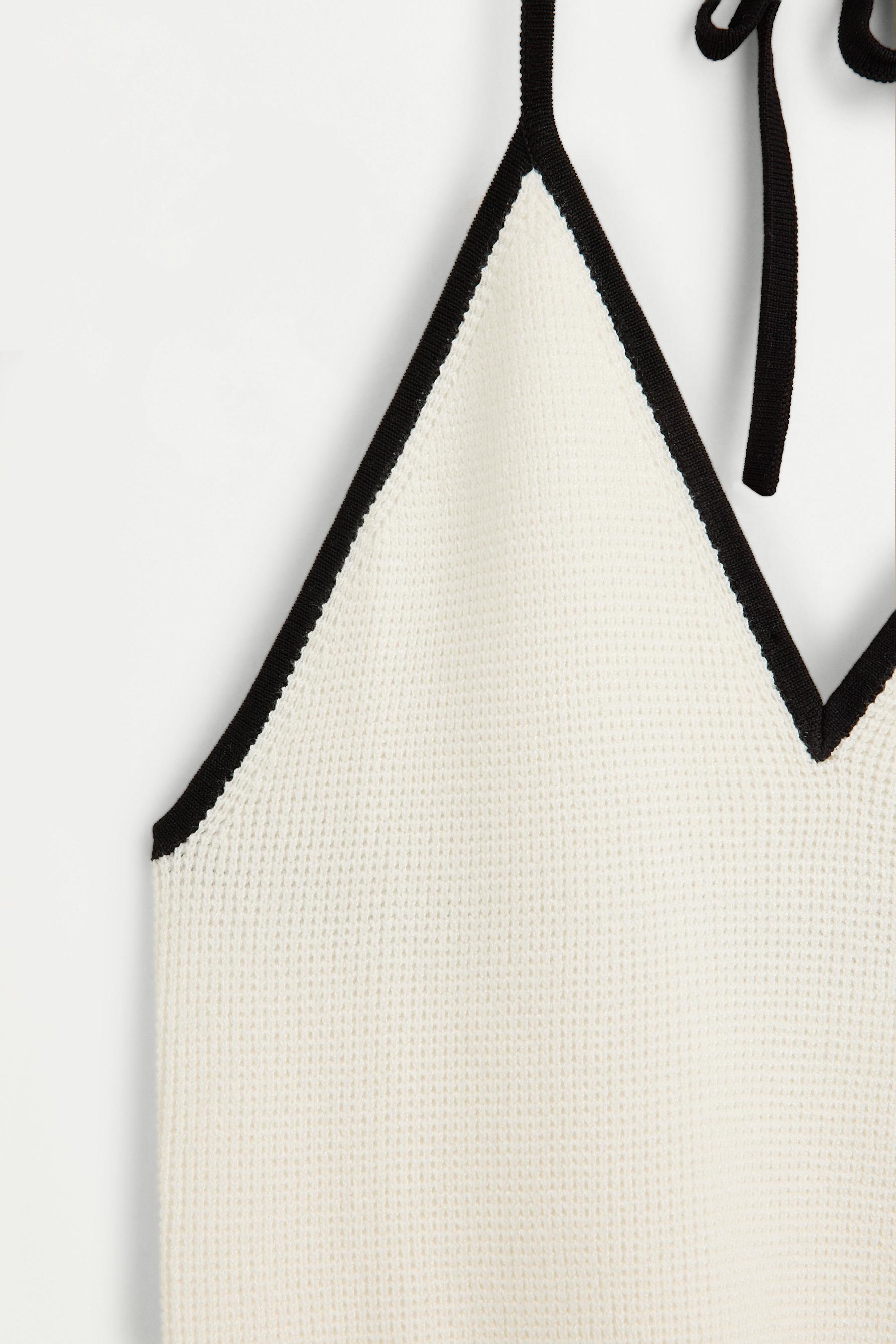 Contrast halter top — OFF WHITE