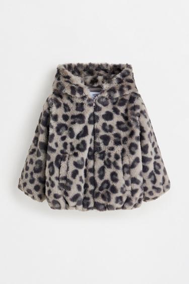 Animal print faux fur coat — OCHRE 1