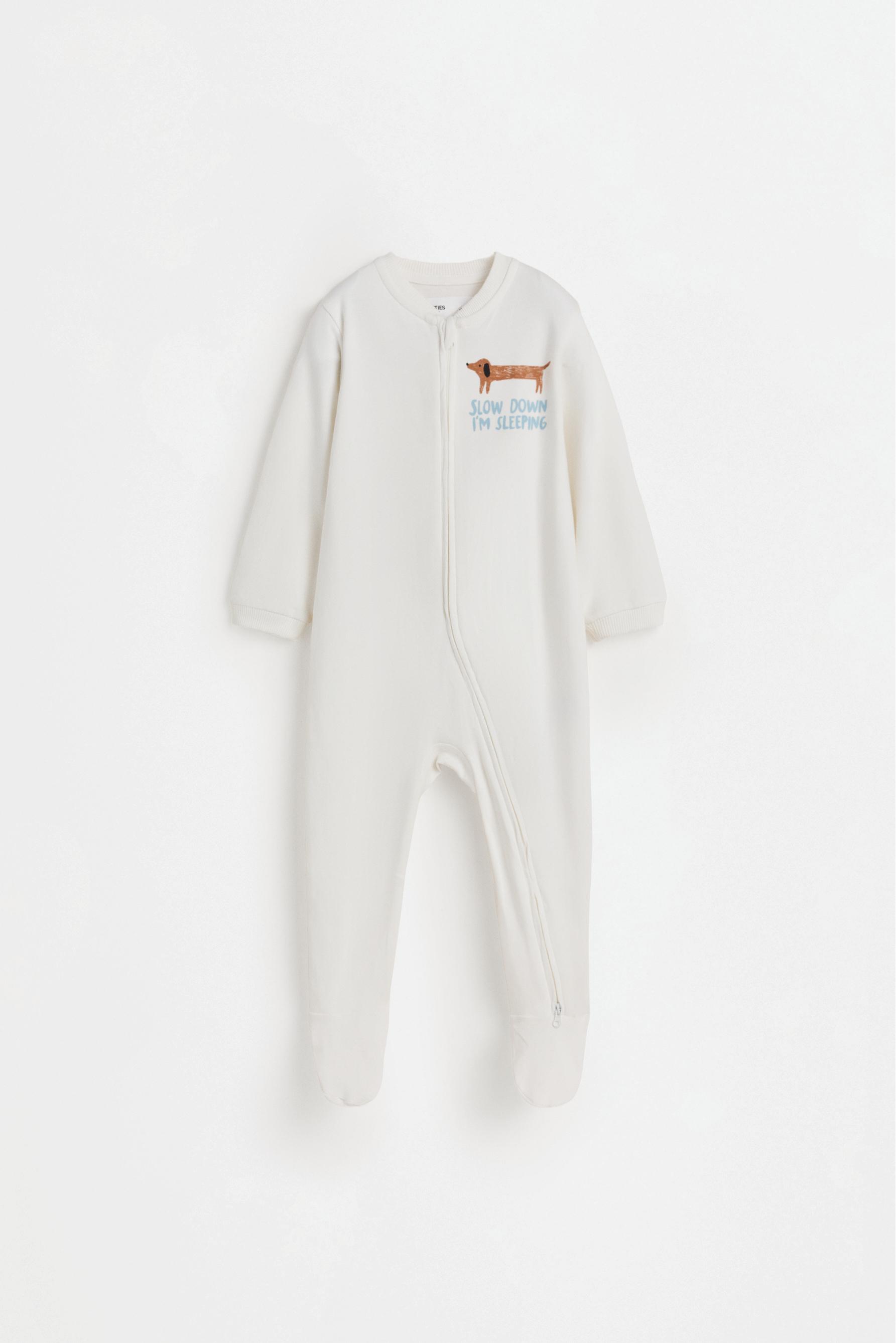 Pack of 2 dinosaur sleepsuits — ECRU