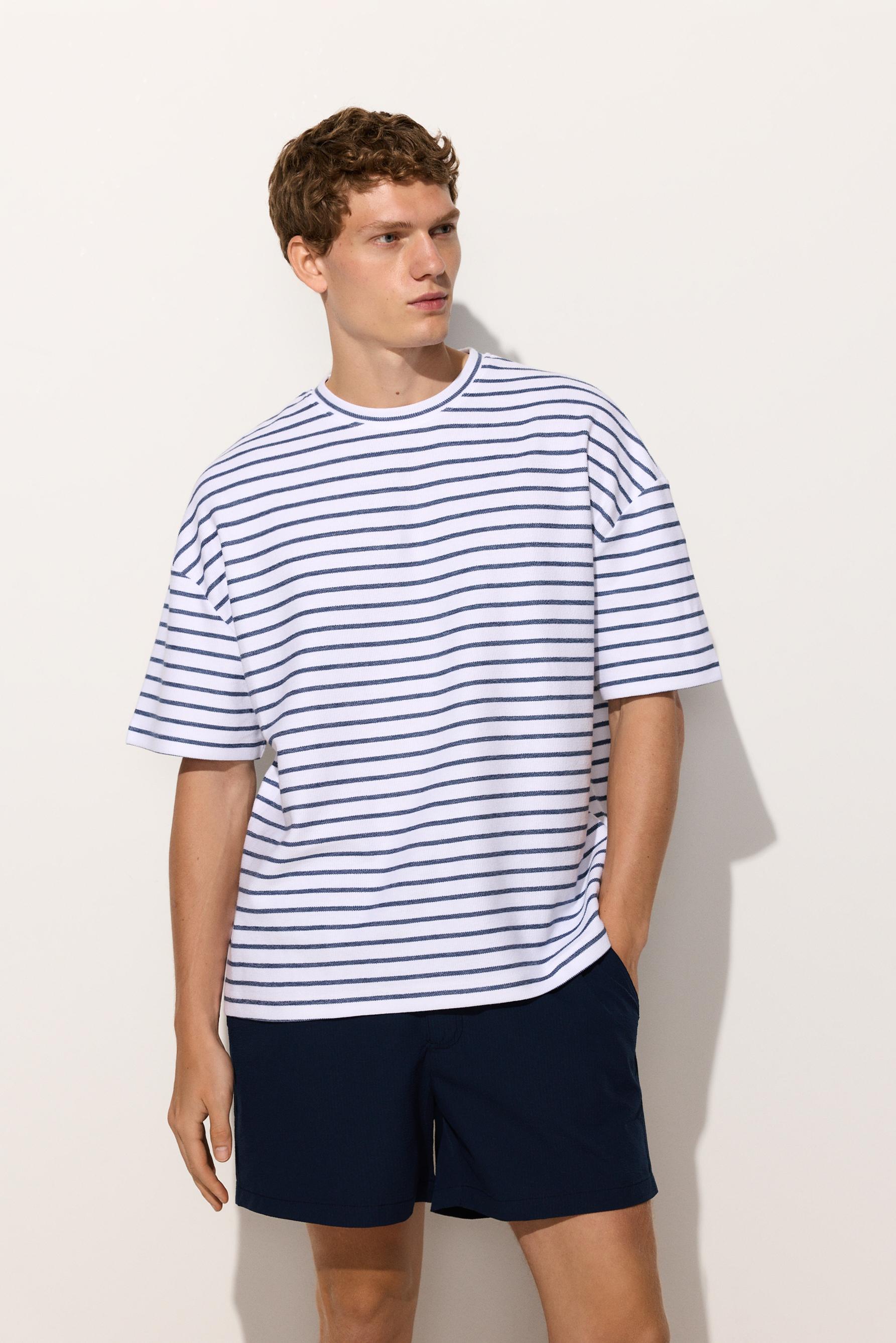 Striped label T-shirt — OFF WHITE