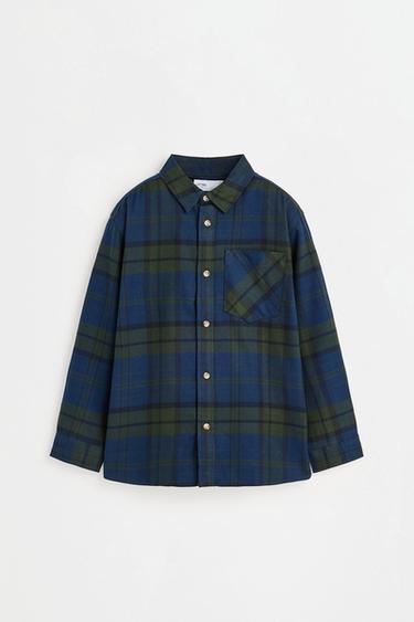 Plaid flannel shirt — BLUE 1