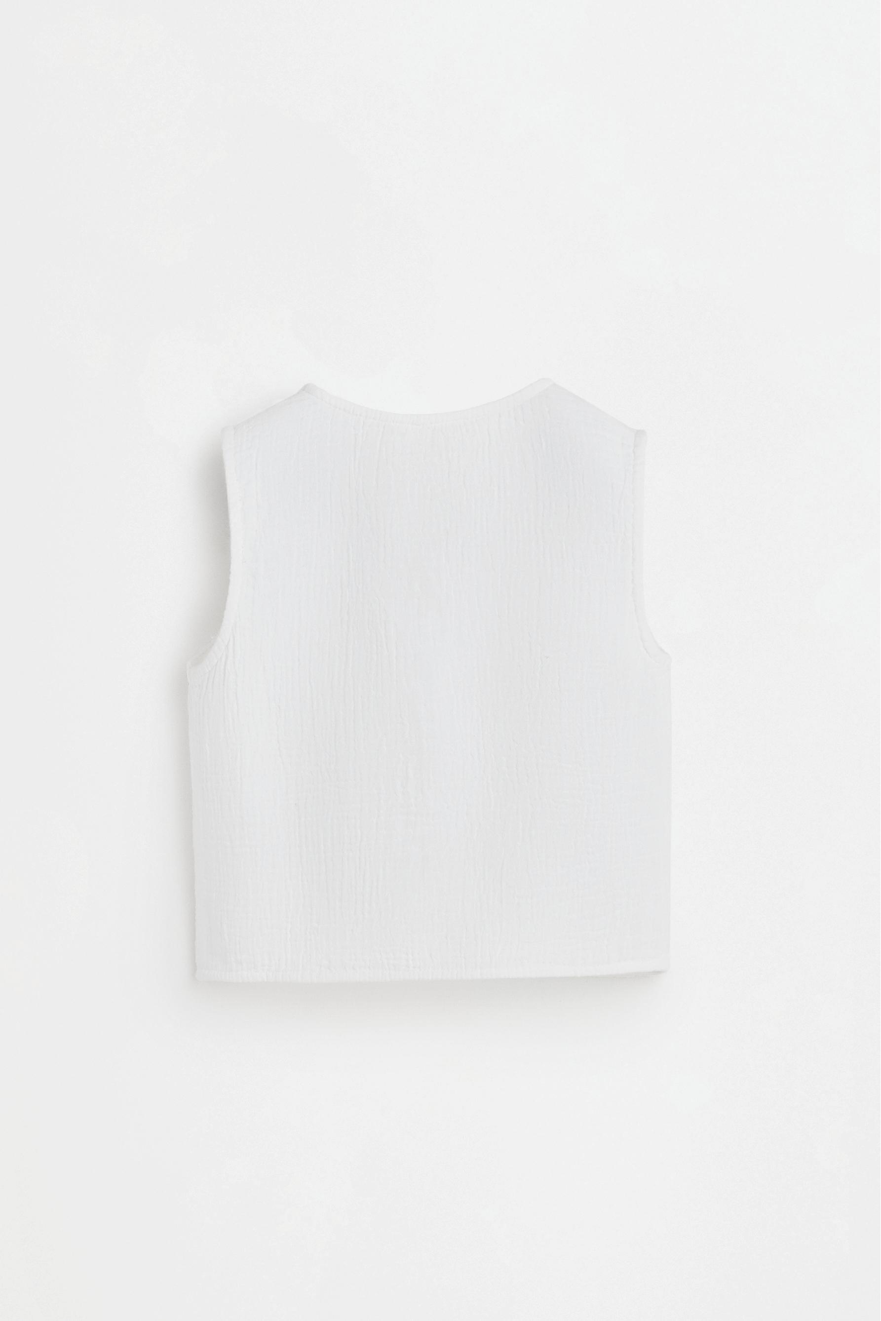 Swiss embroidery vest — OFF WHITE