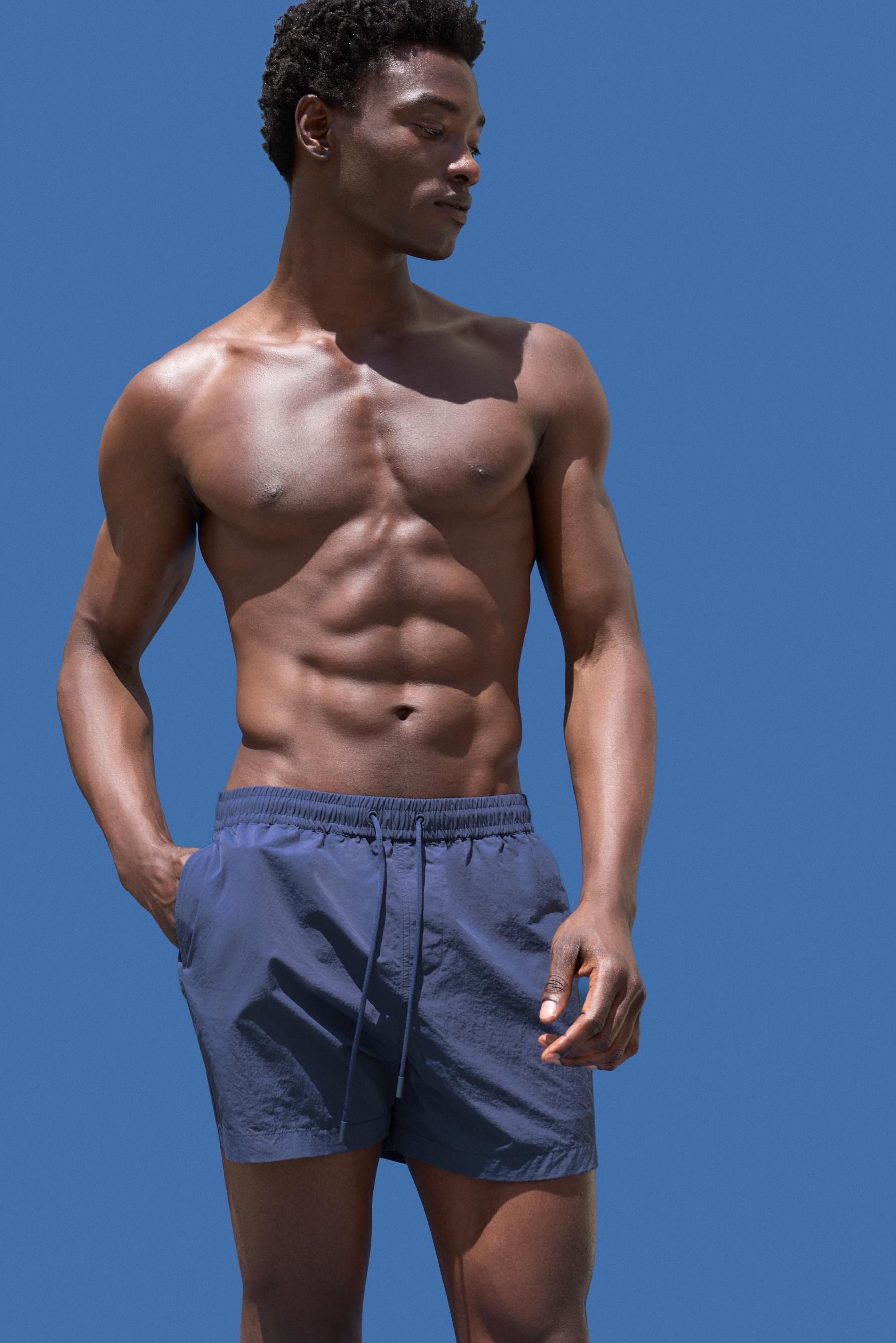 Coloro x Lefties straight swim trunks — FADED PETROL BLUE