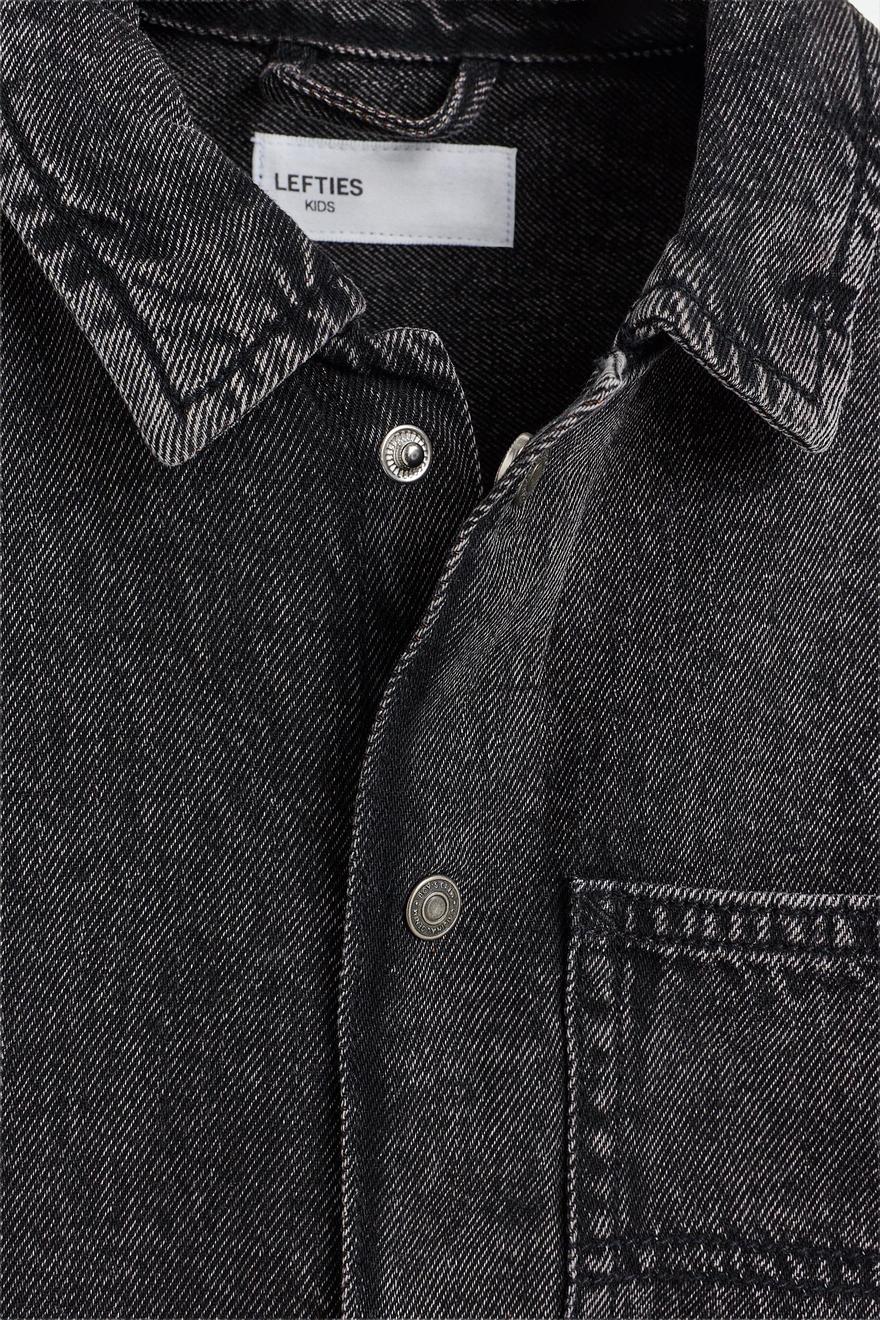 Short sleeve denim shirt — BLACK