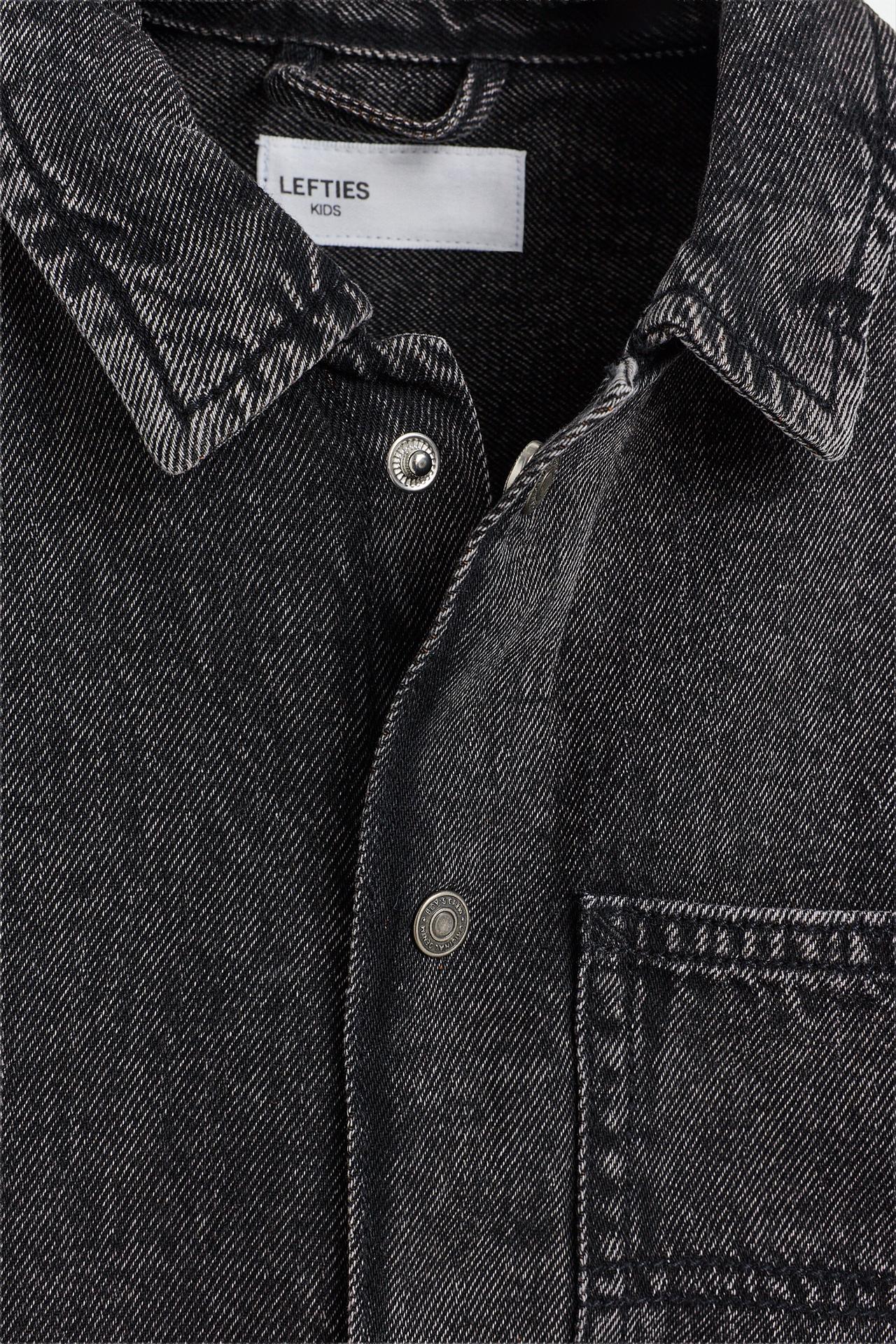 Short sleeve denim shirt — BLACK