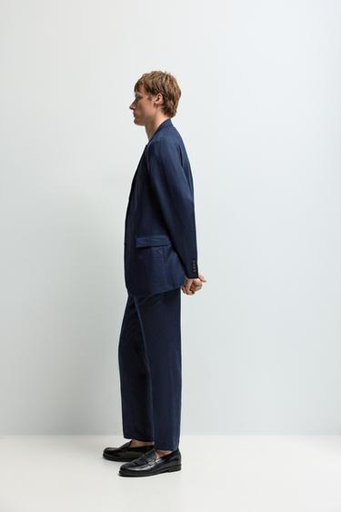 100% linen suit trousers — NAVY 5