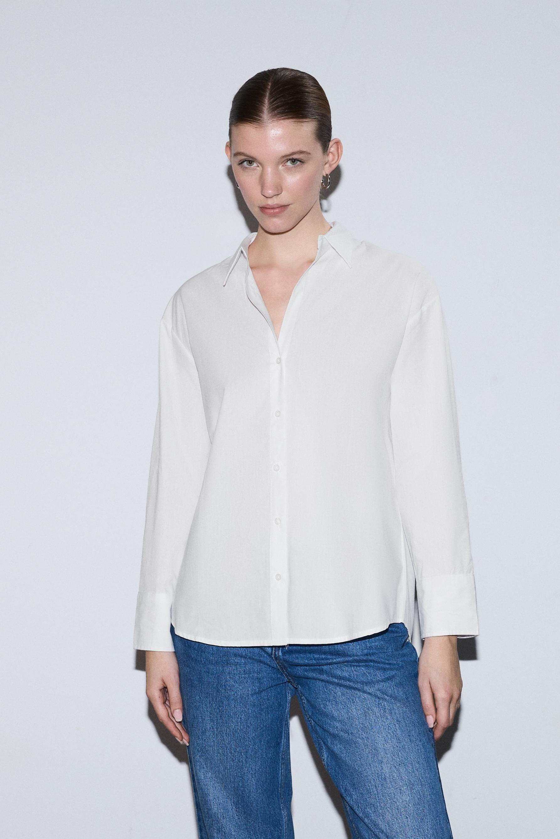 Basic poplin shirt — WHITE