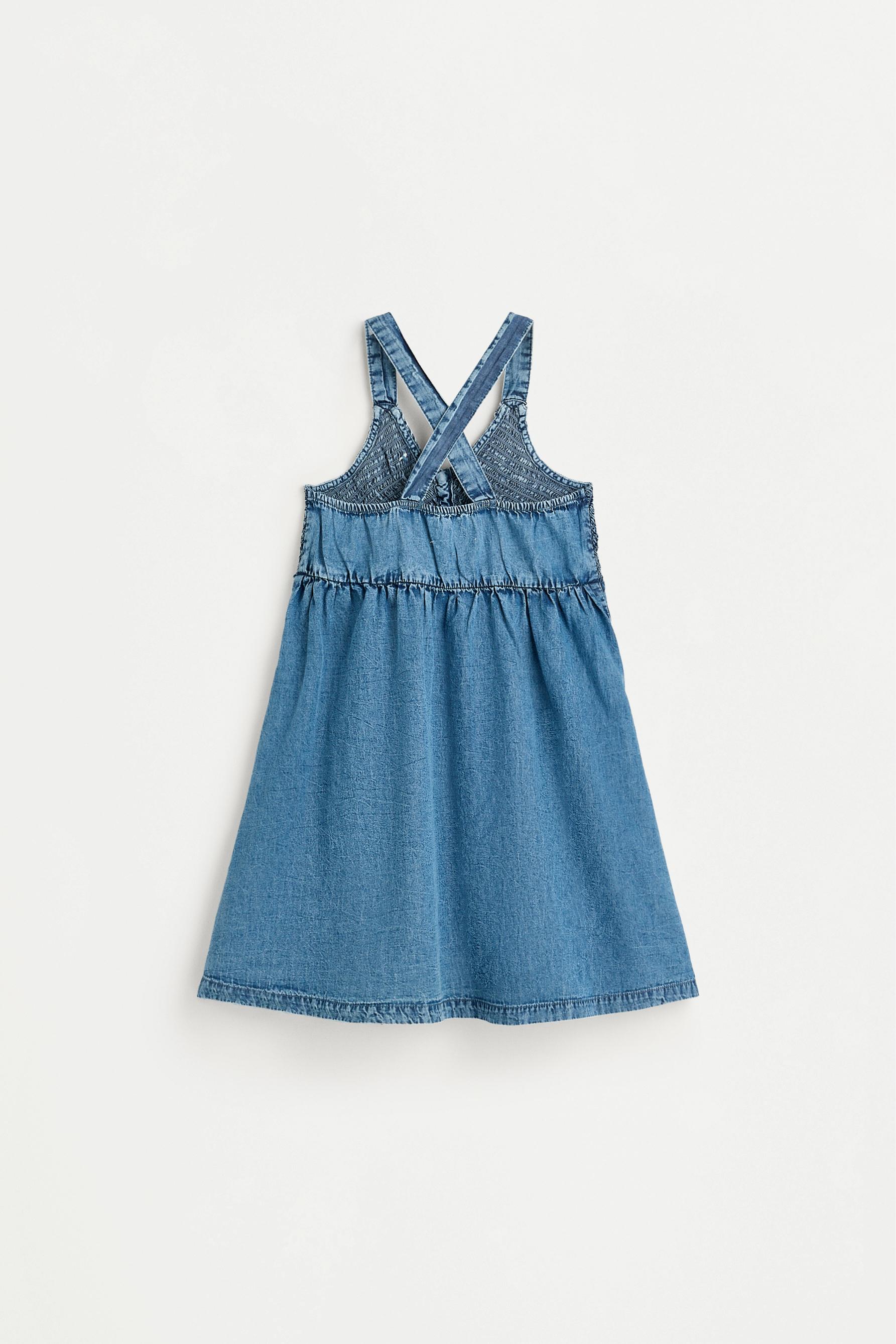 Denim strappy dress — PALE BLUE