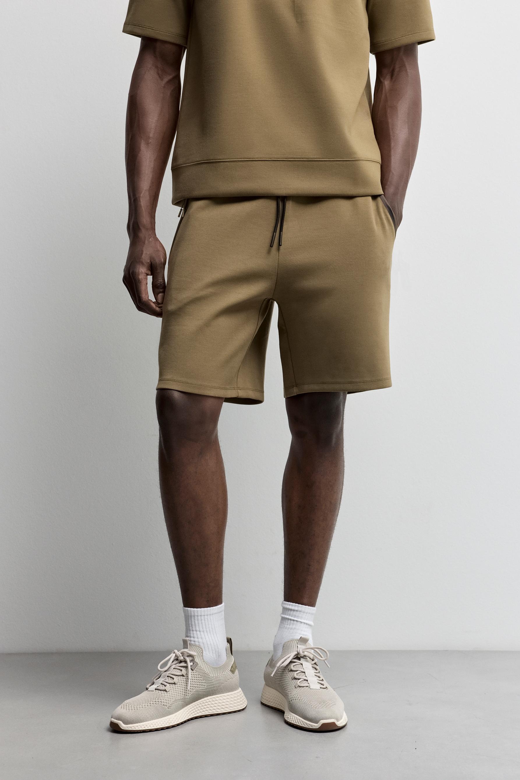 Basic interlock Bermuda shorts — OLIVE GREEN