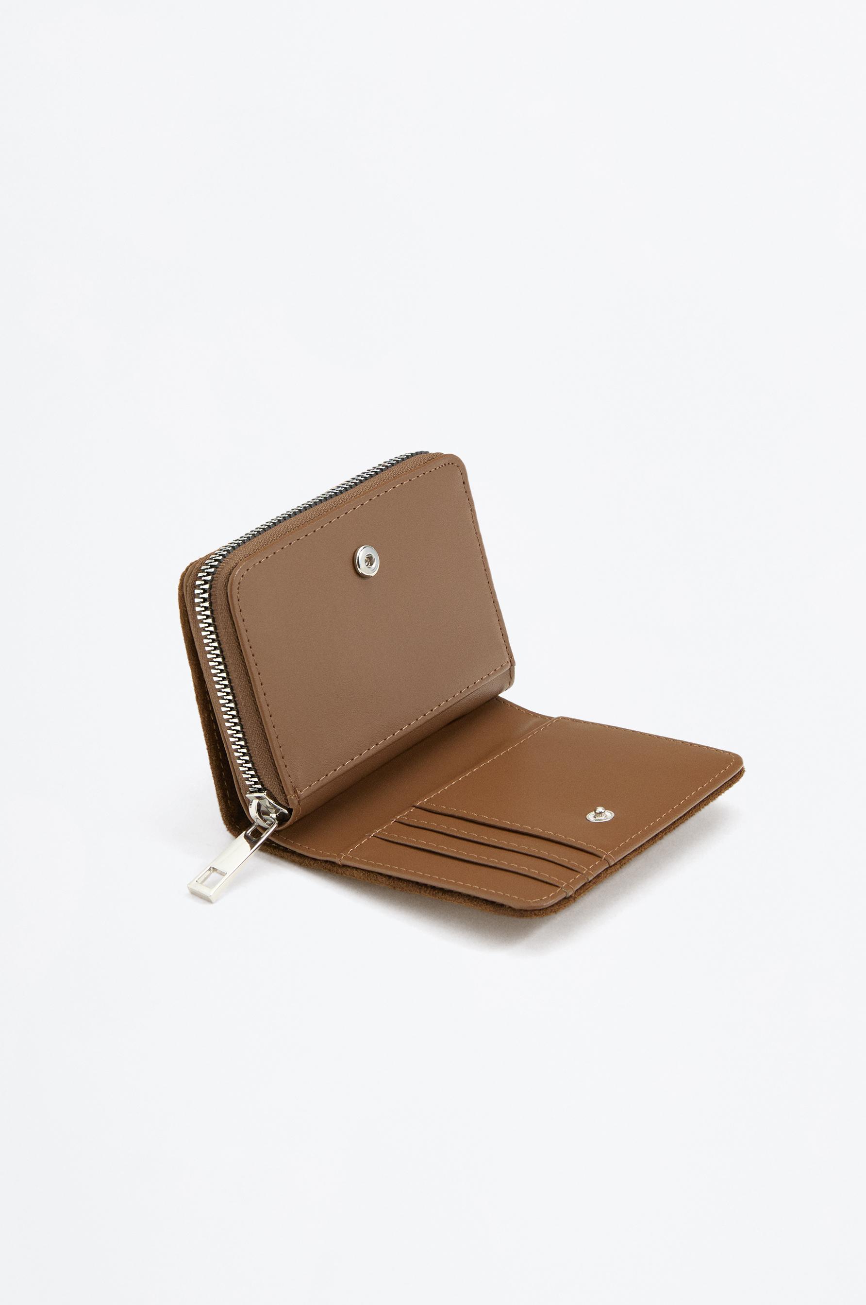 Studded PU wallet — BROWN