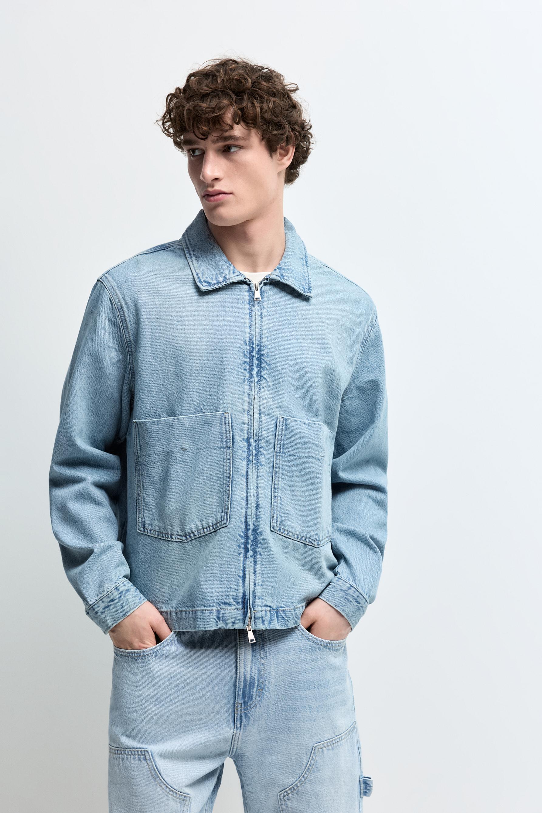 Sobrecamisa denim cremallera bolsillos