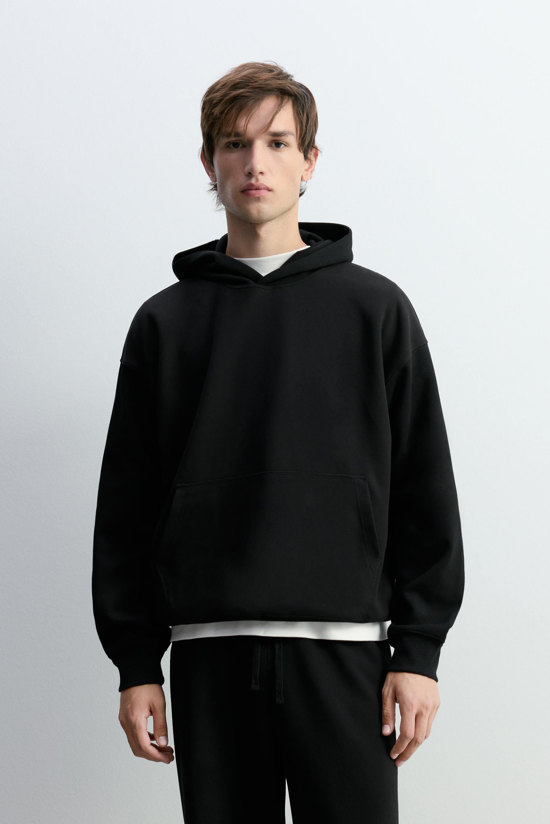 Sudadera capucha interlock oversize