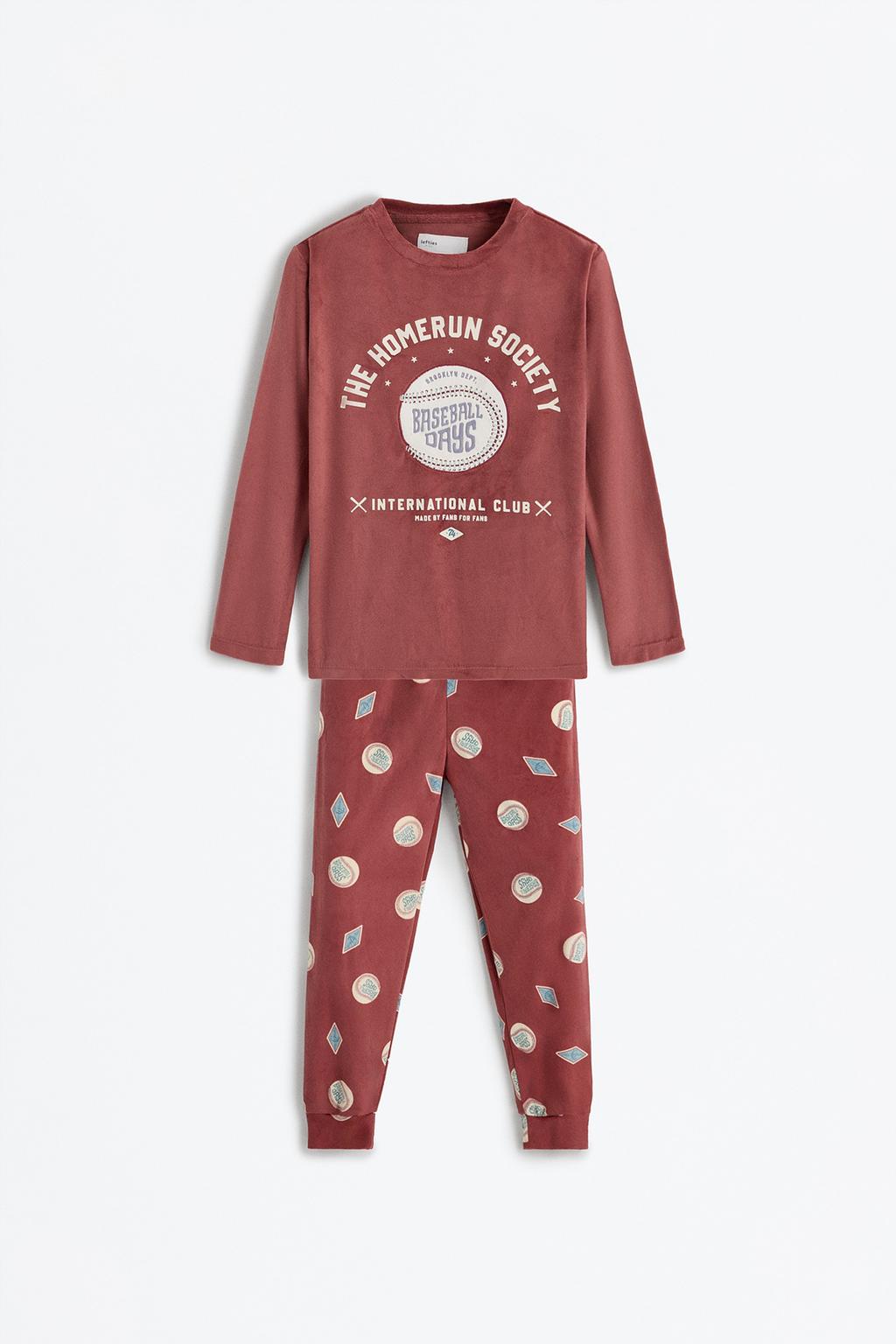 Faux fur patch pyjama set