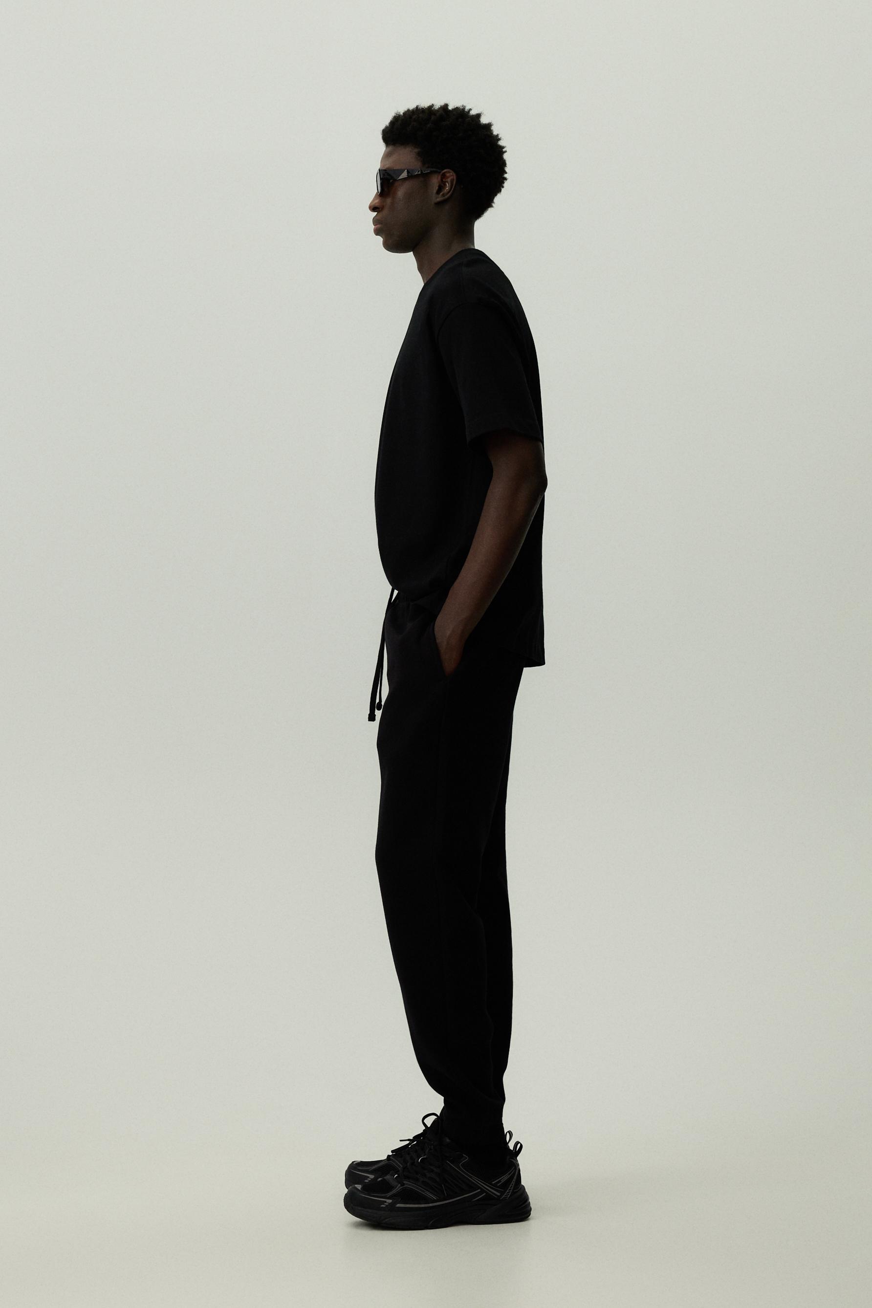 Slim fit tracksuit bottoms — BLACK