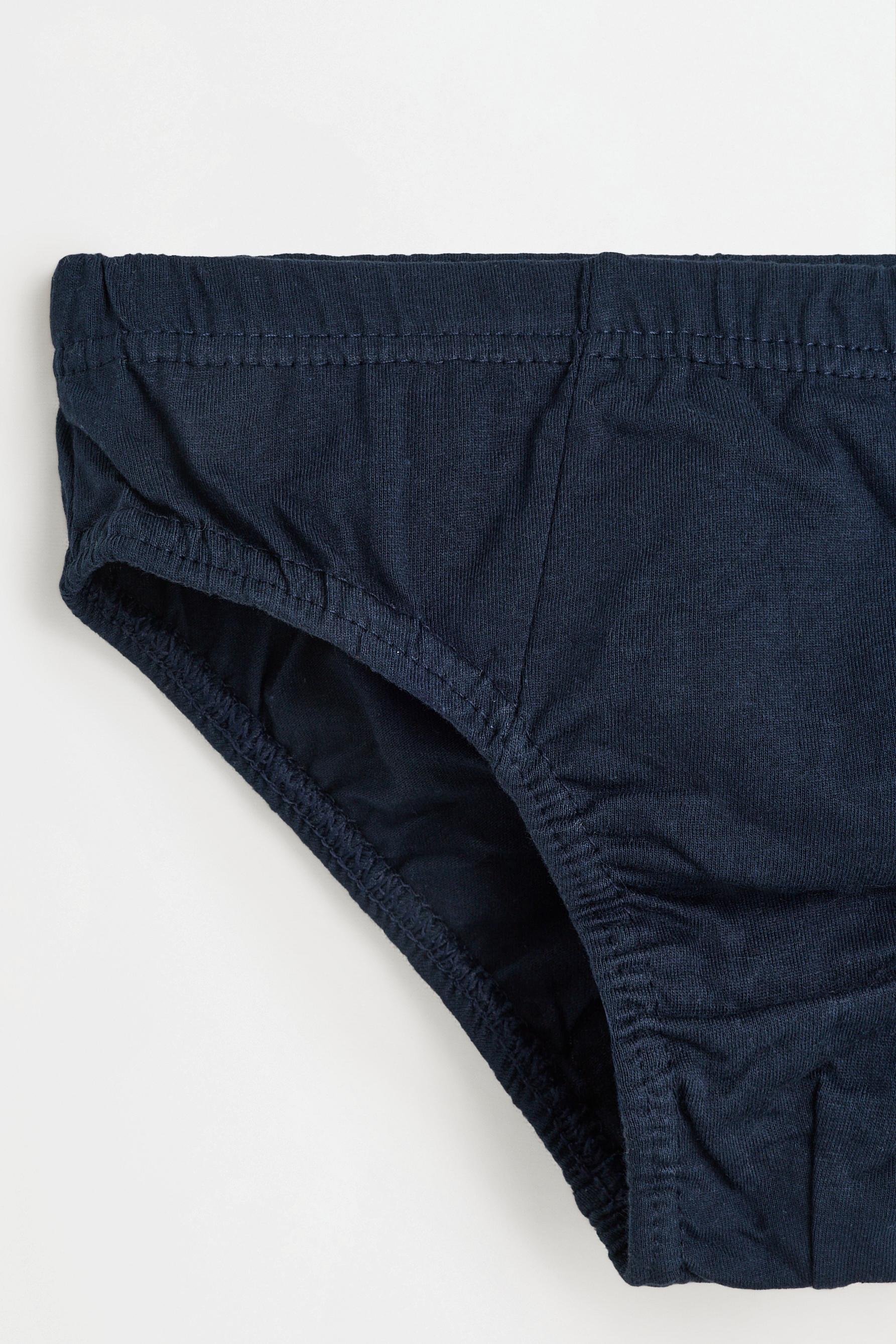 Plain briefs (5-pack) — BLUE/WHITE